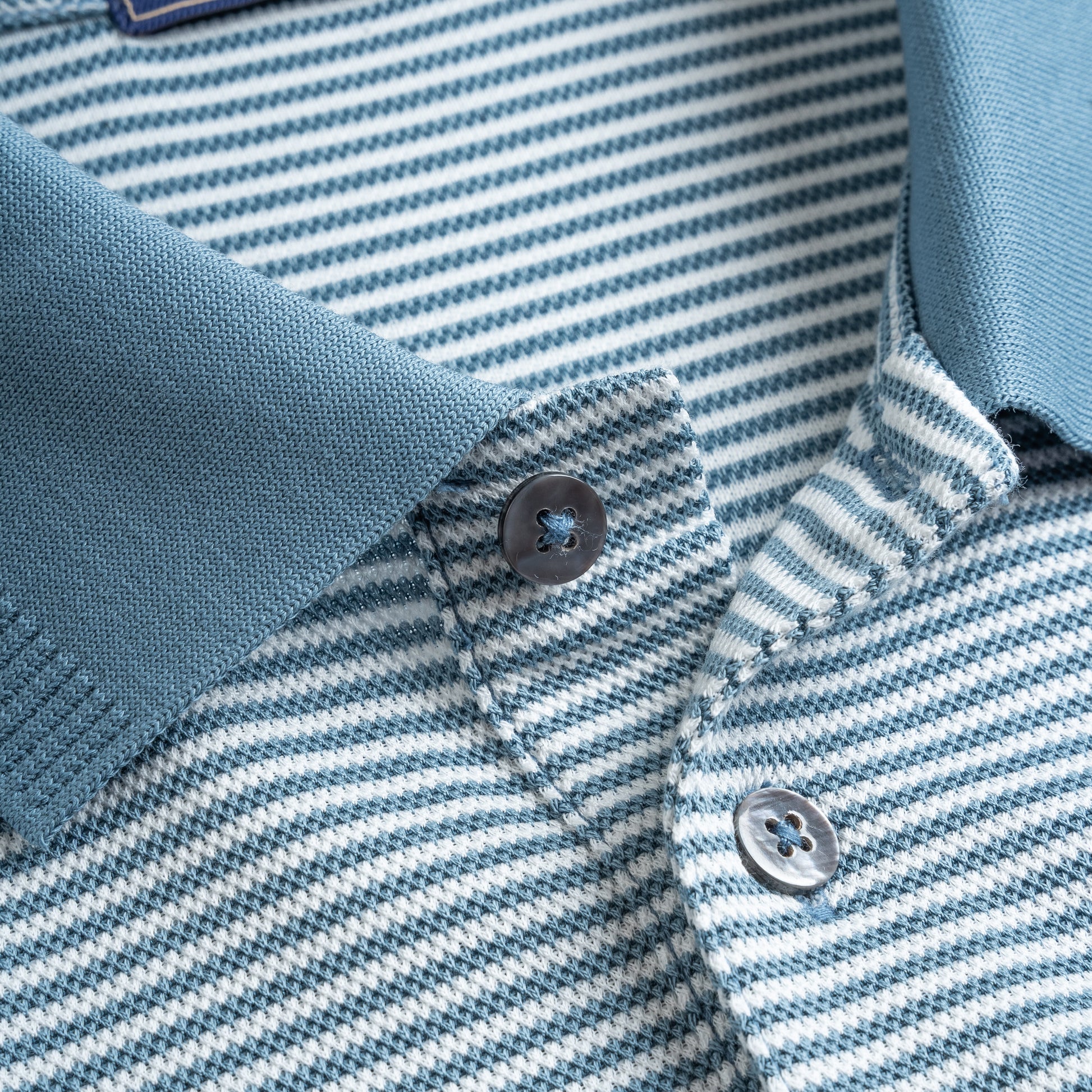 Striped Knit Polo Shirt