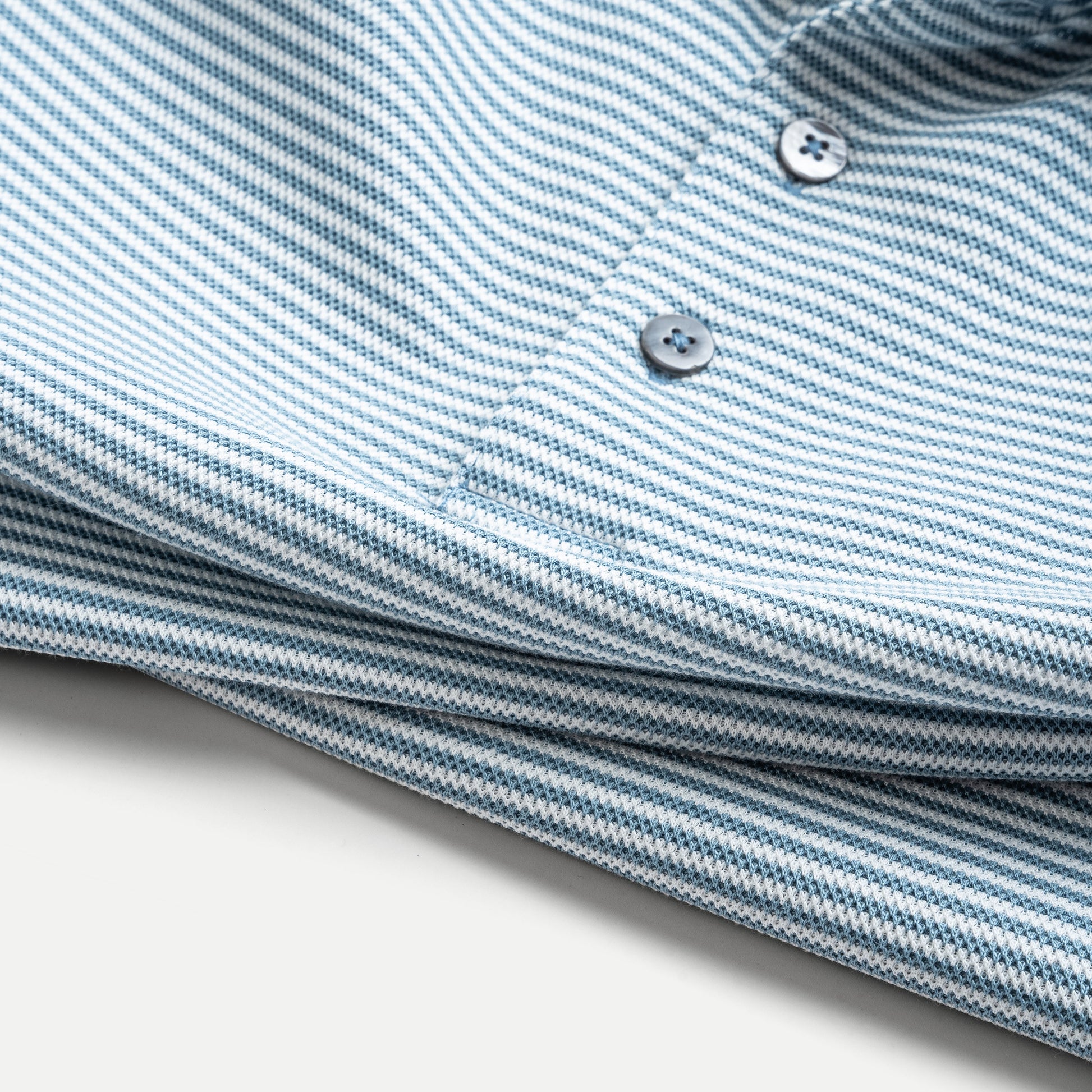 Striped Knit Polo Shirt