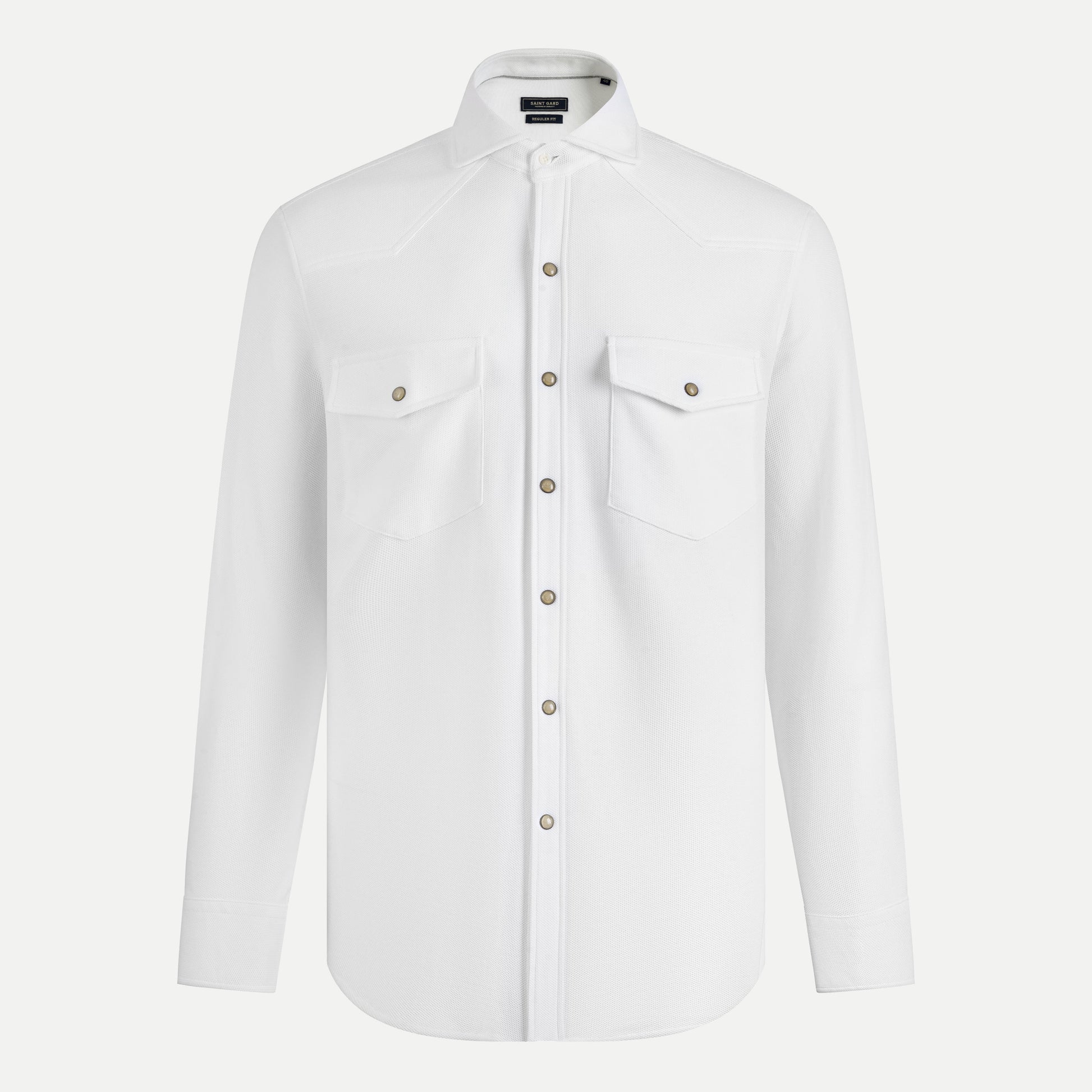 Long-Sleeve Cotton Piqué Shirt