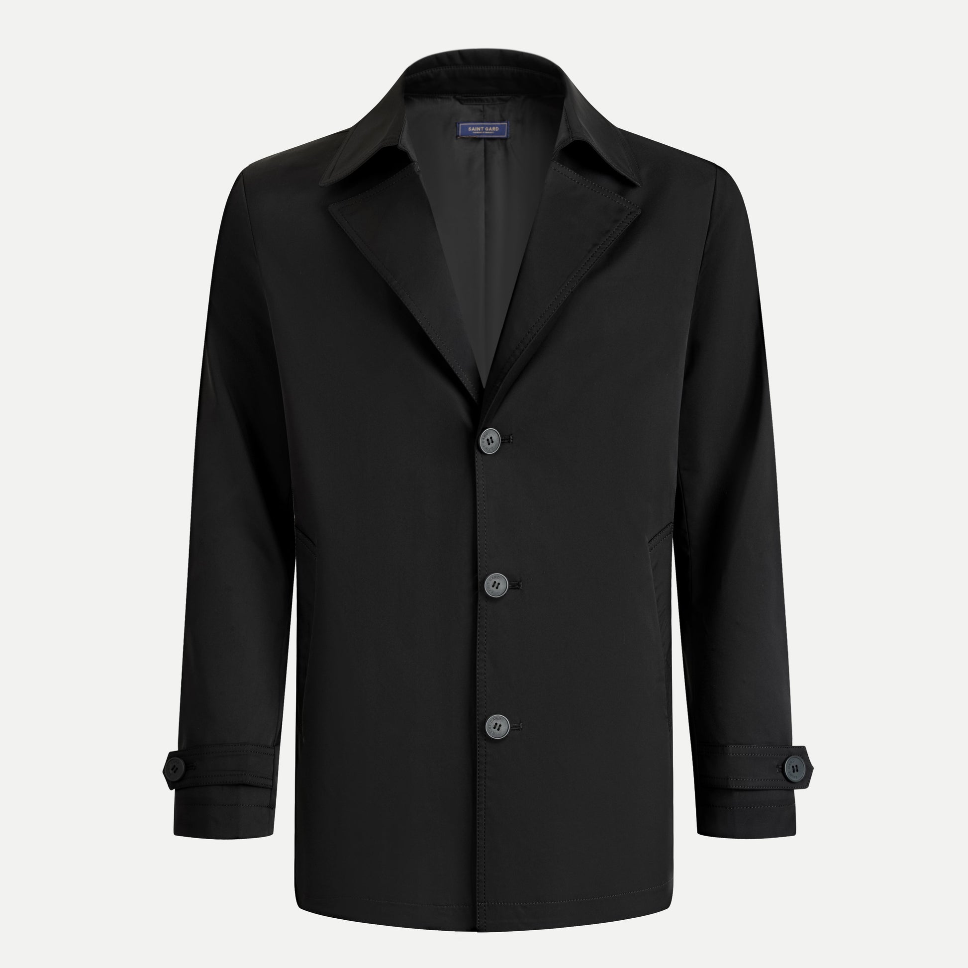 Short Coat with V-Lapel Collar