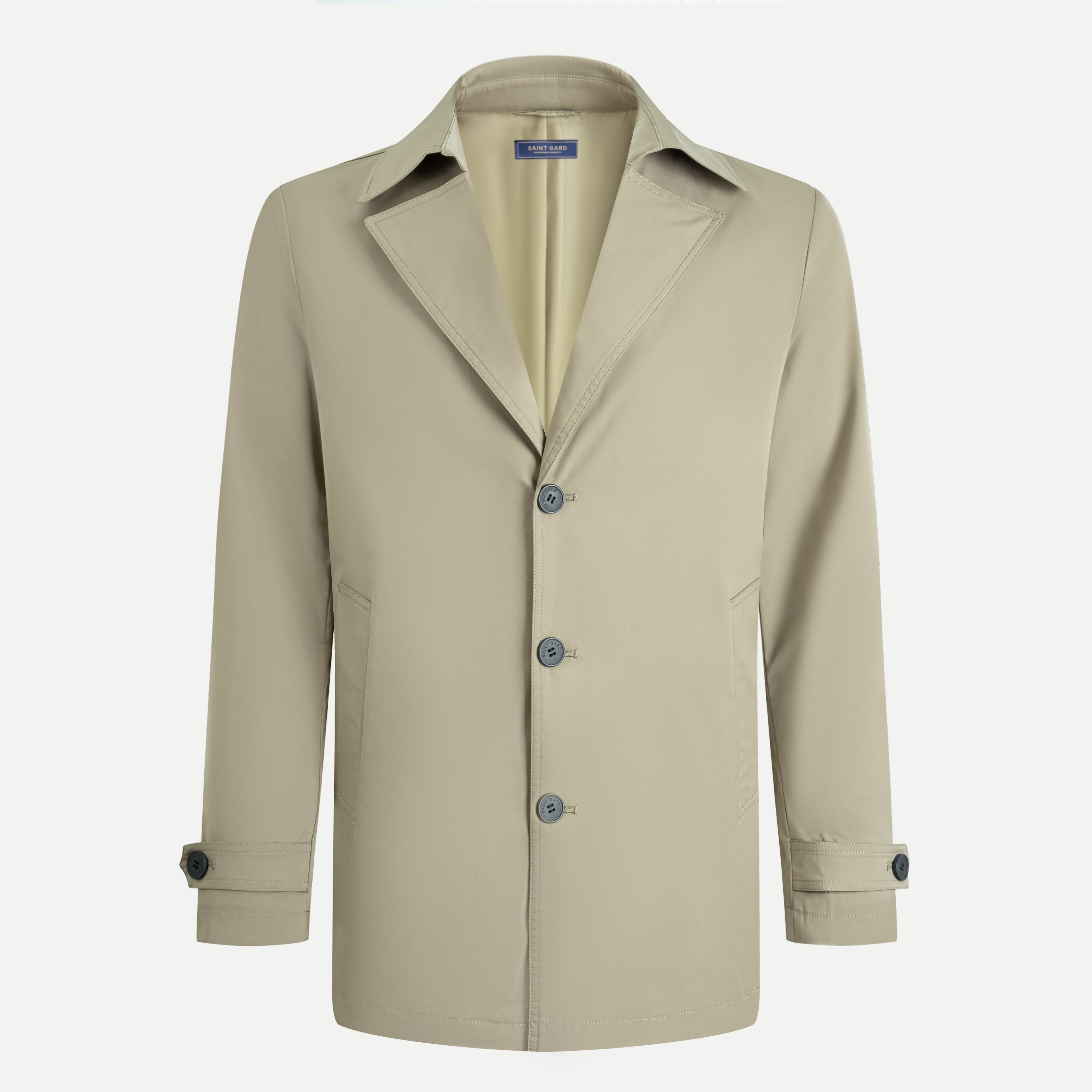 Short Coat with V-Lapel Collar