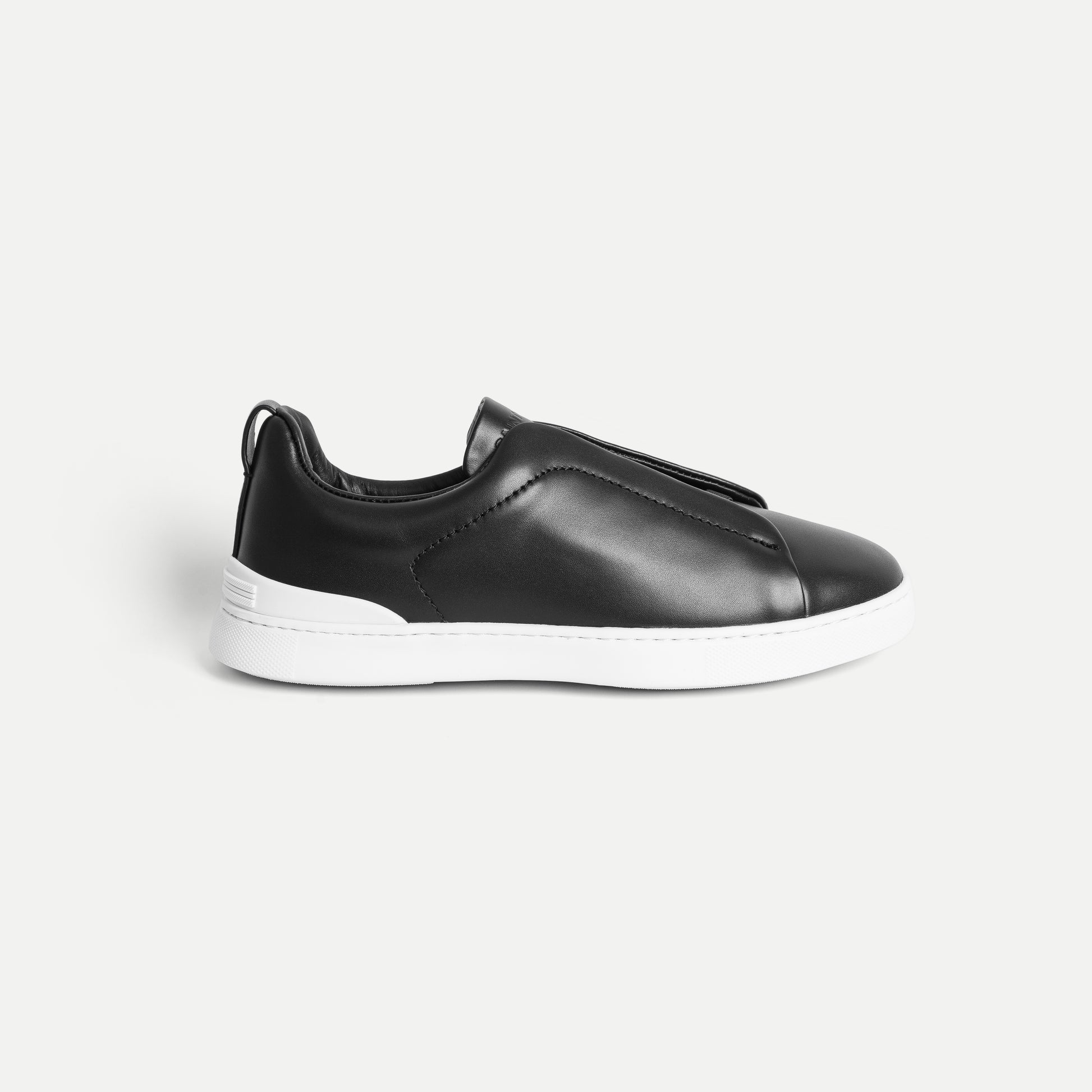 Triple Stitch Leather Slip-On Shoe
