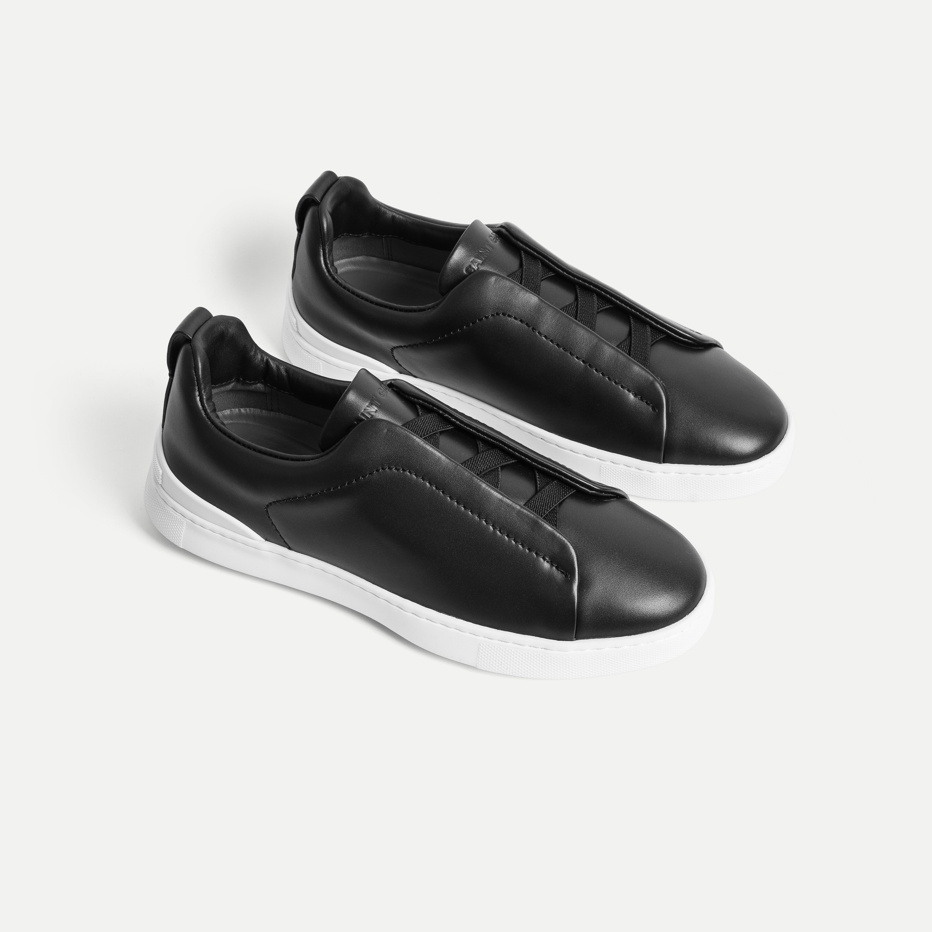Triple Stitch Leather Slip-On Shoe