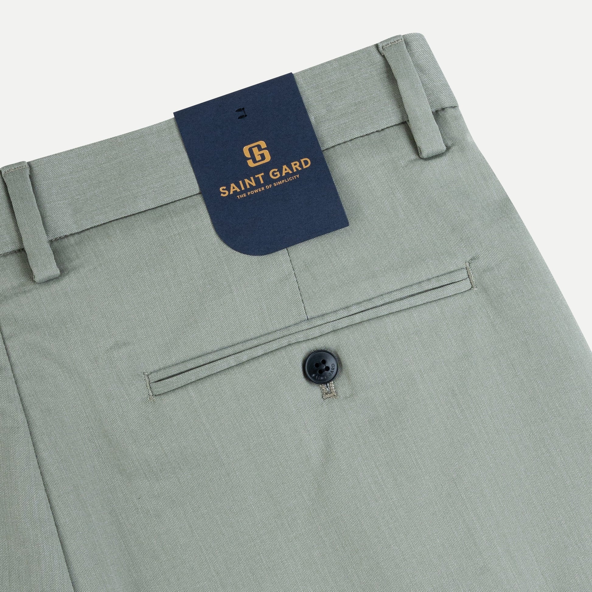 Flat-Front Cotton Twill Trousers