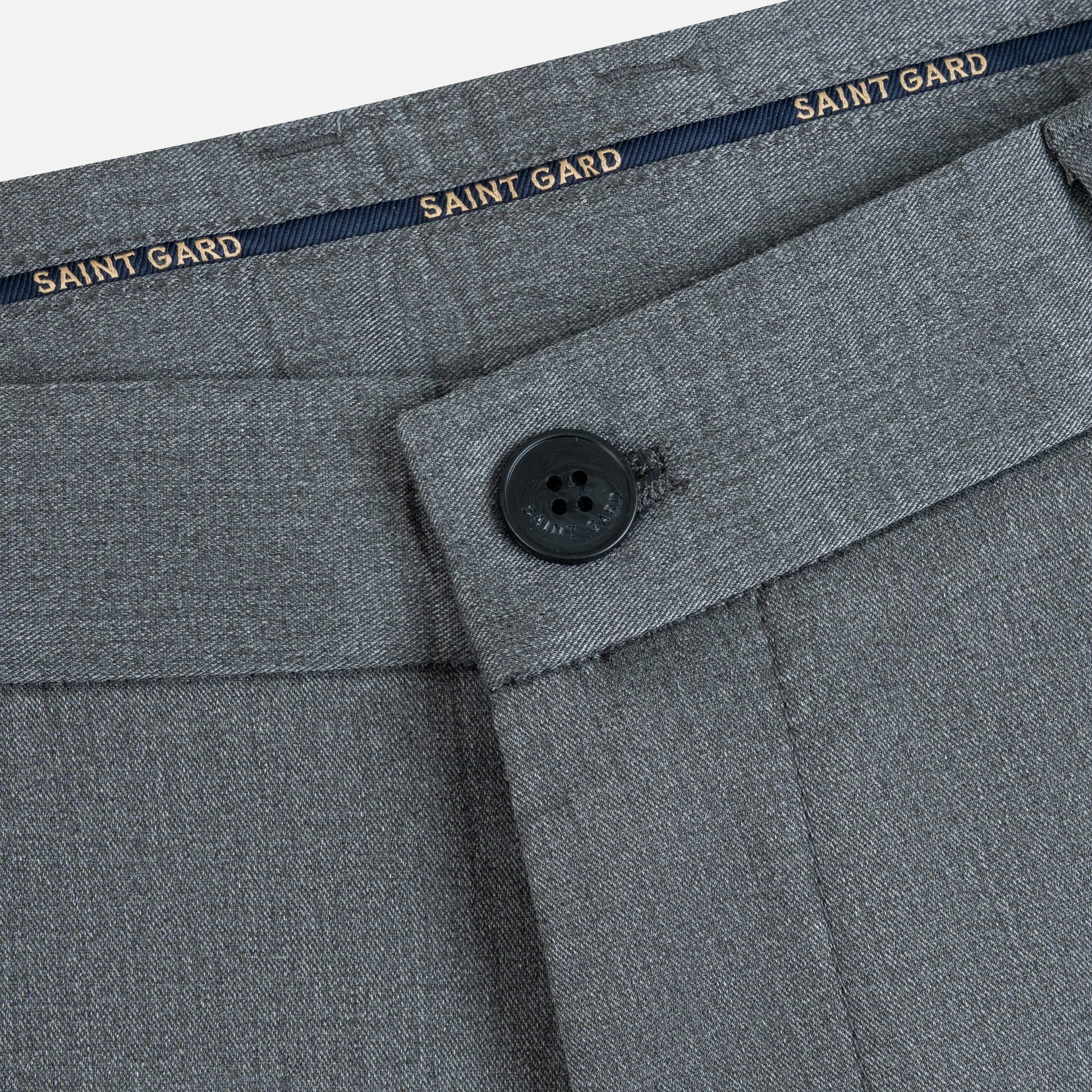 Flat-Front Cotton Twill Trousers