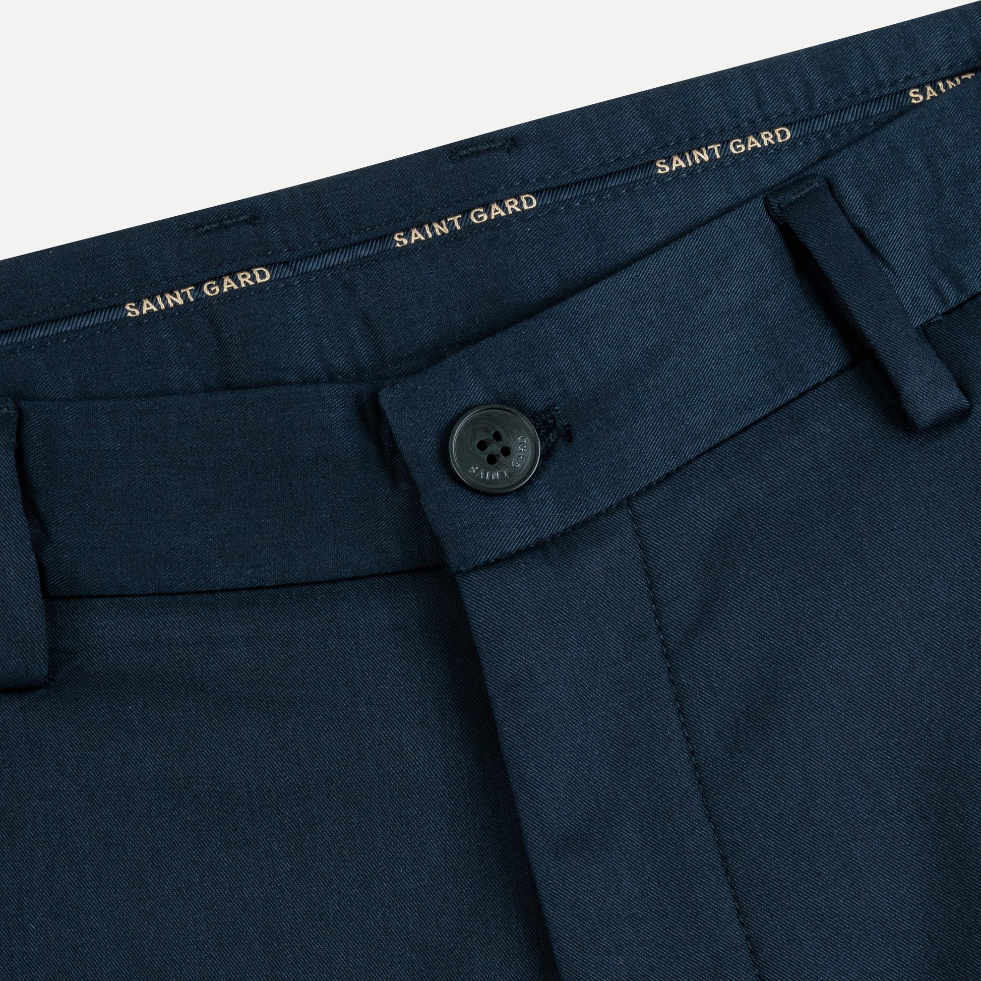 Flat-Front Cotton Twill Trousers
