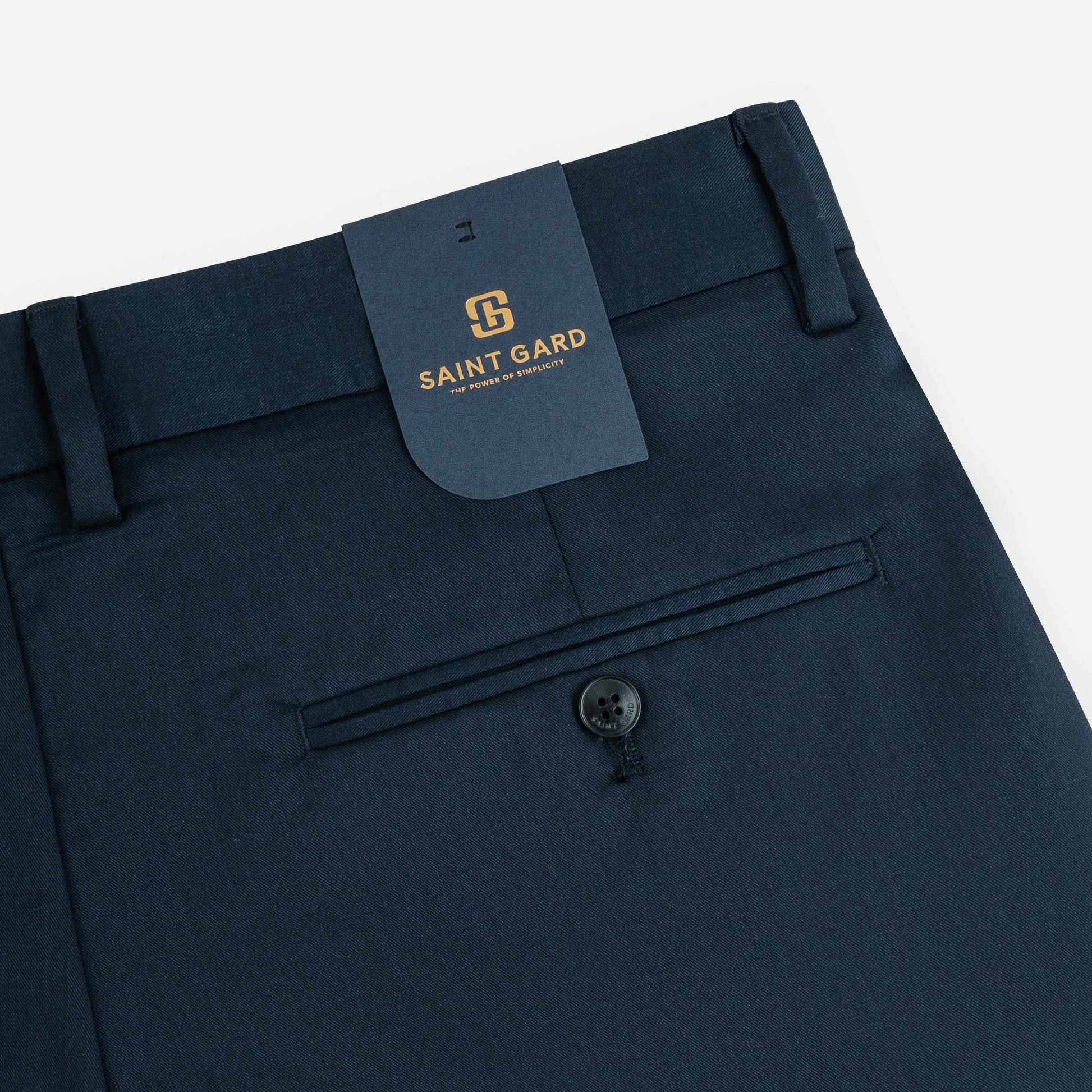 Flat-Front Cotton Twill Trousers