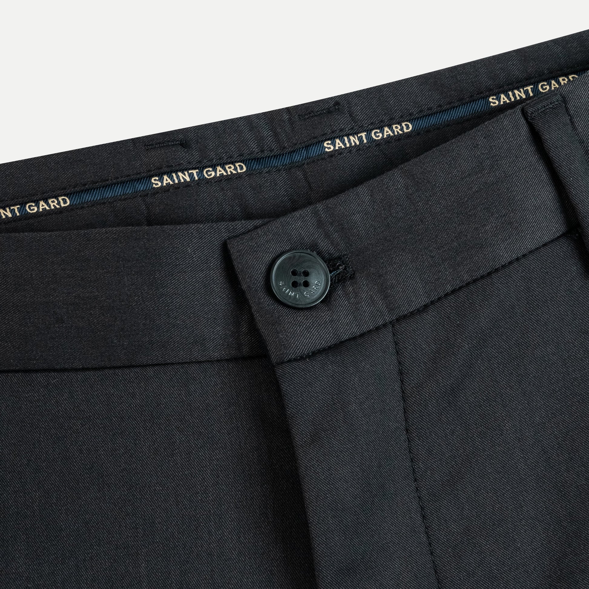 Flat-Front Cotton Twill Trousers