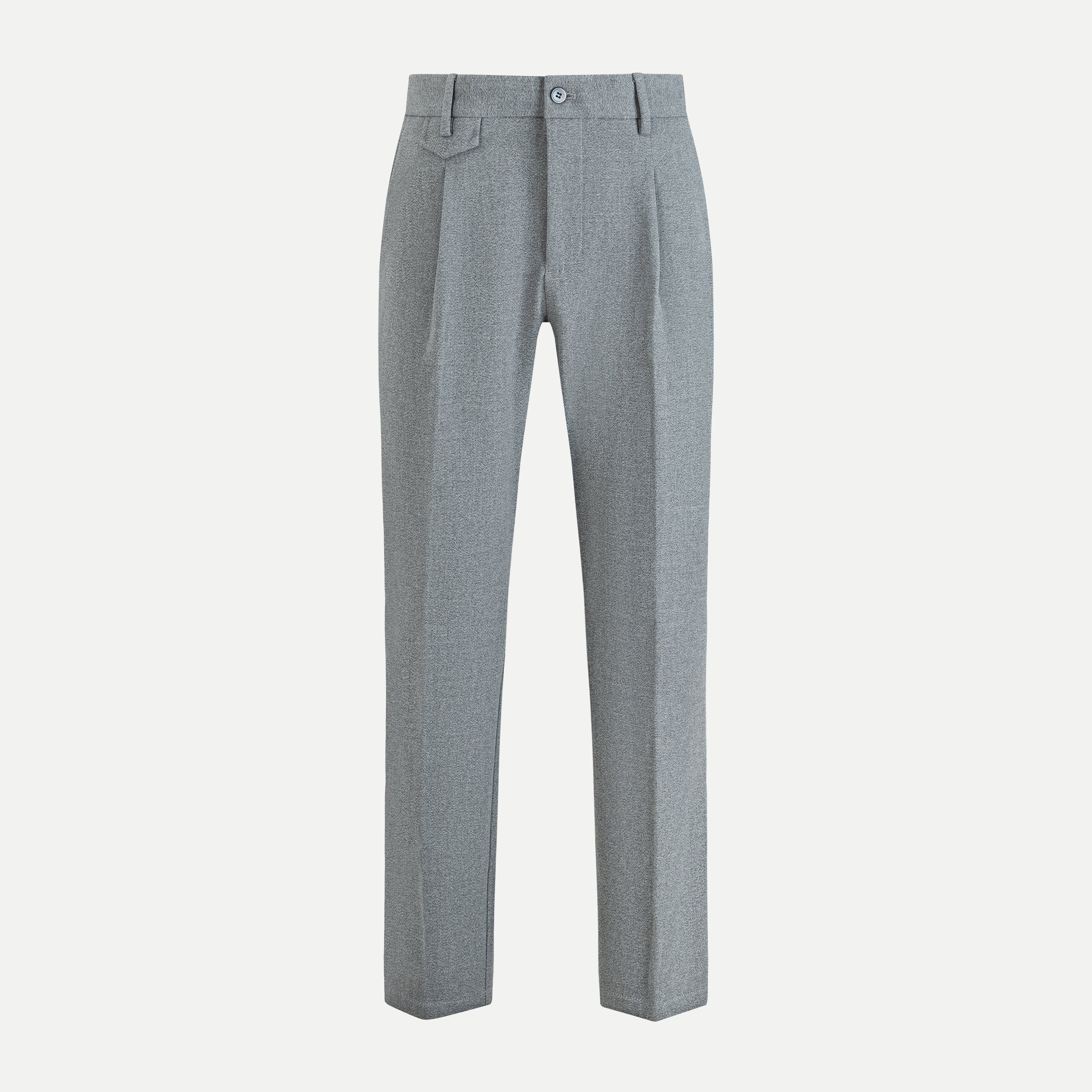 Pleated Slim-Fit Trousers