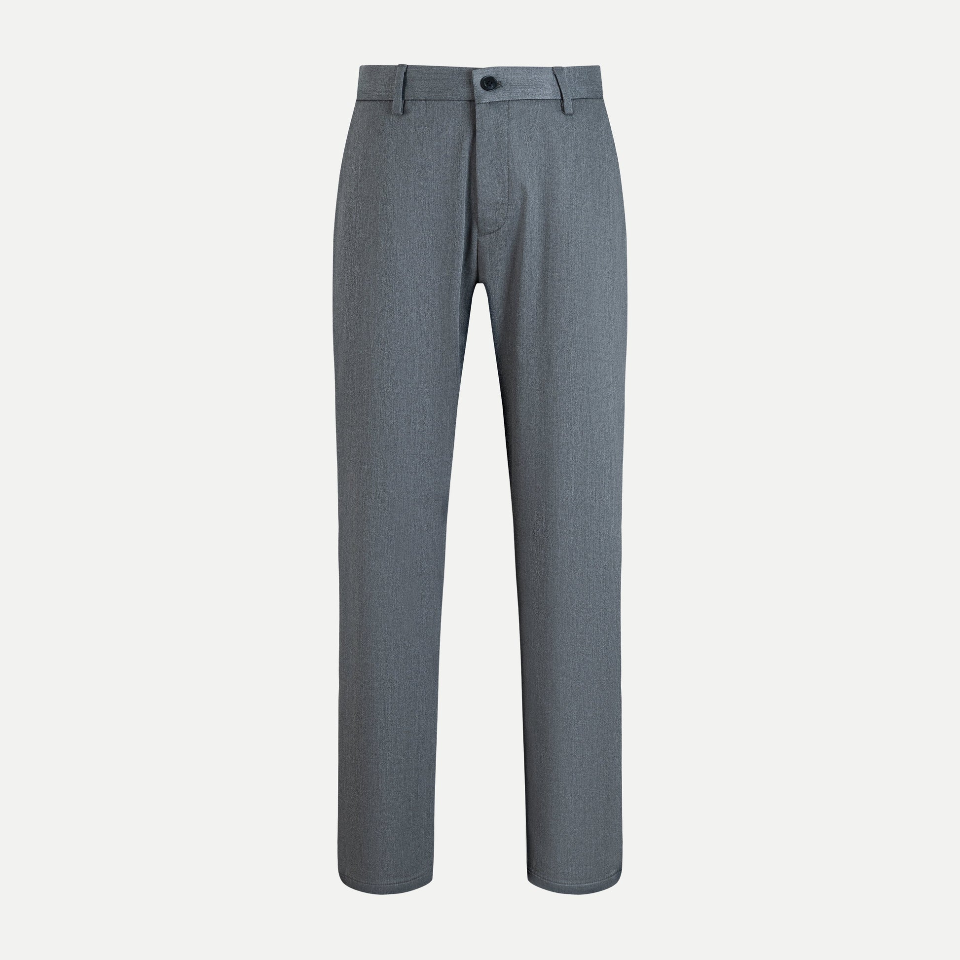 Flat-Front Cotton Twill Trousers