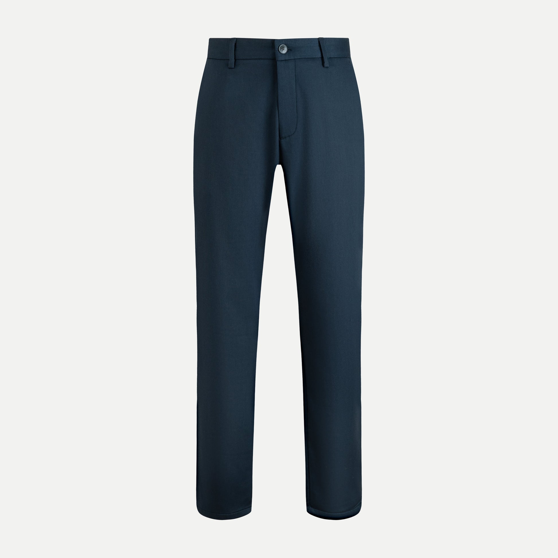 Flat-Front Cotton Twill Trousers