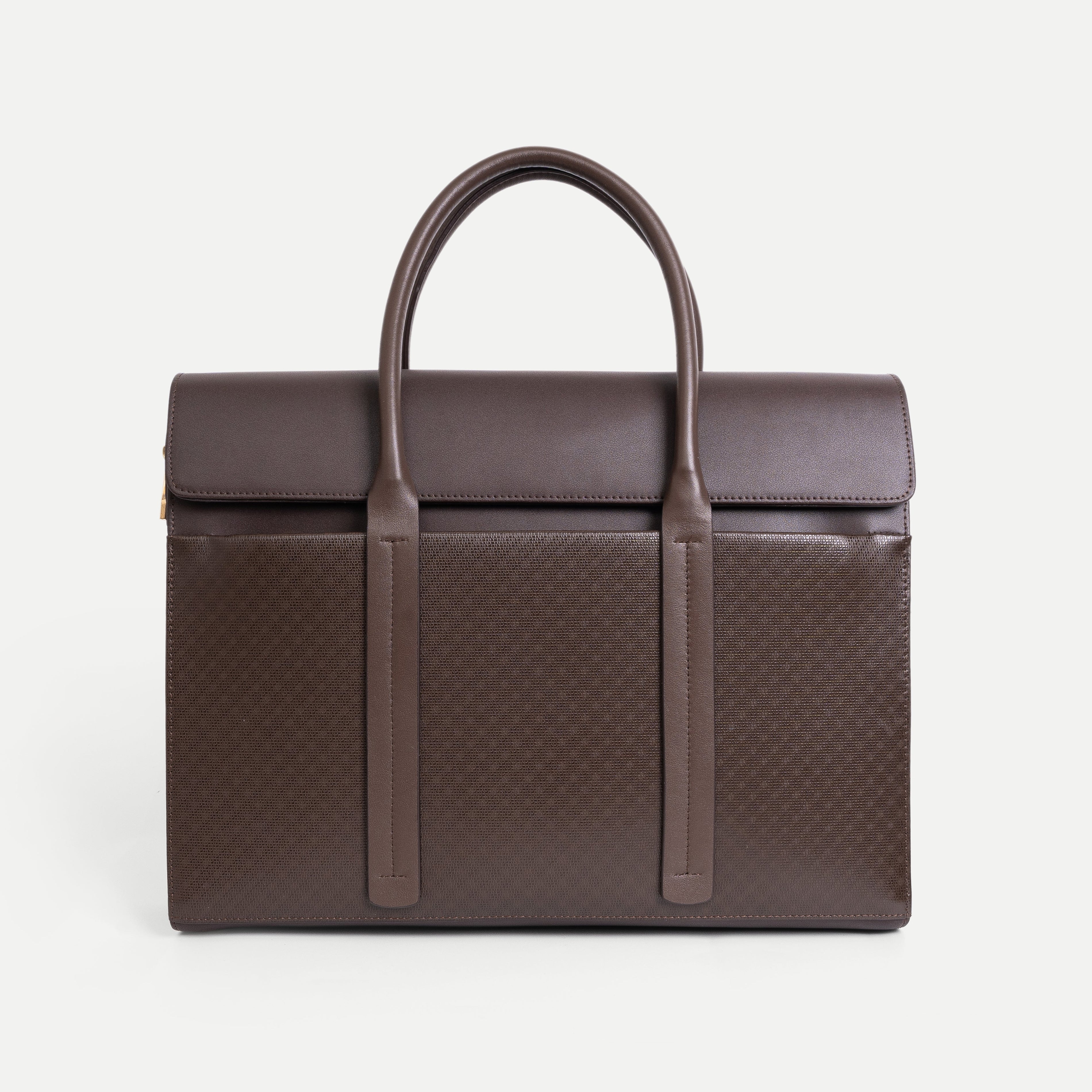 Textured Leather Slim Briefcase