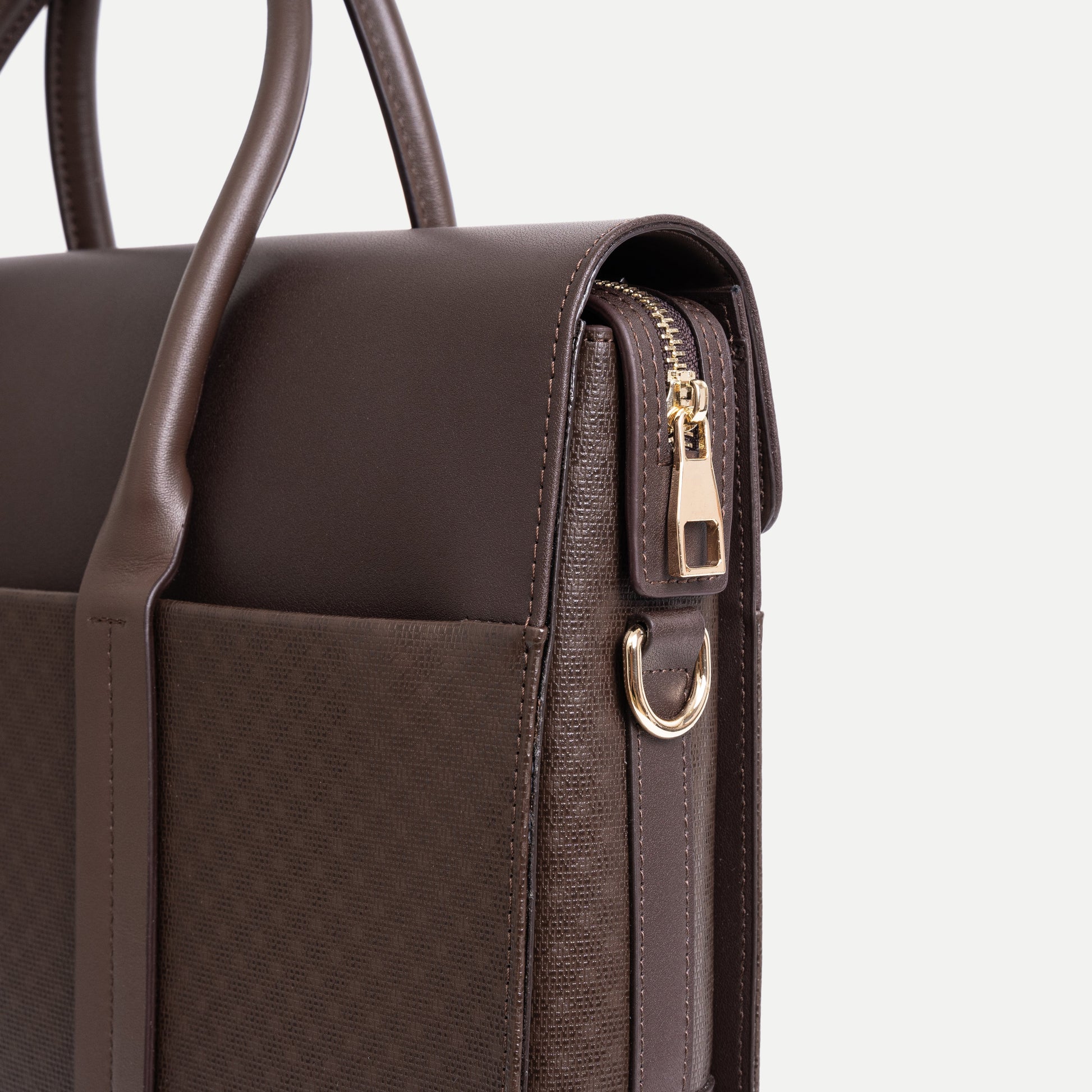 Textured Leather Slim Briefcase