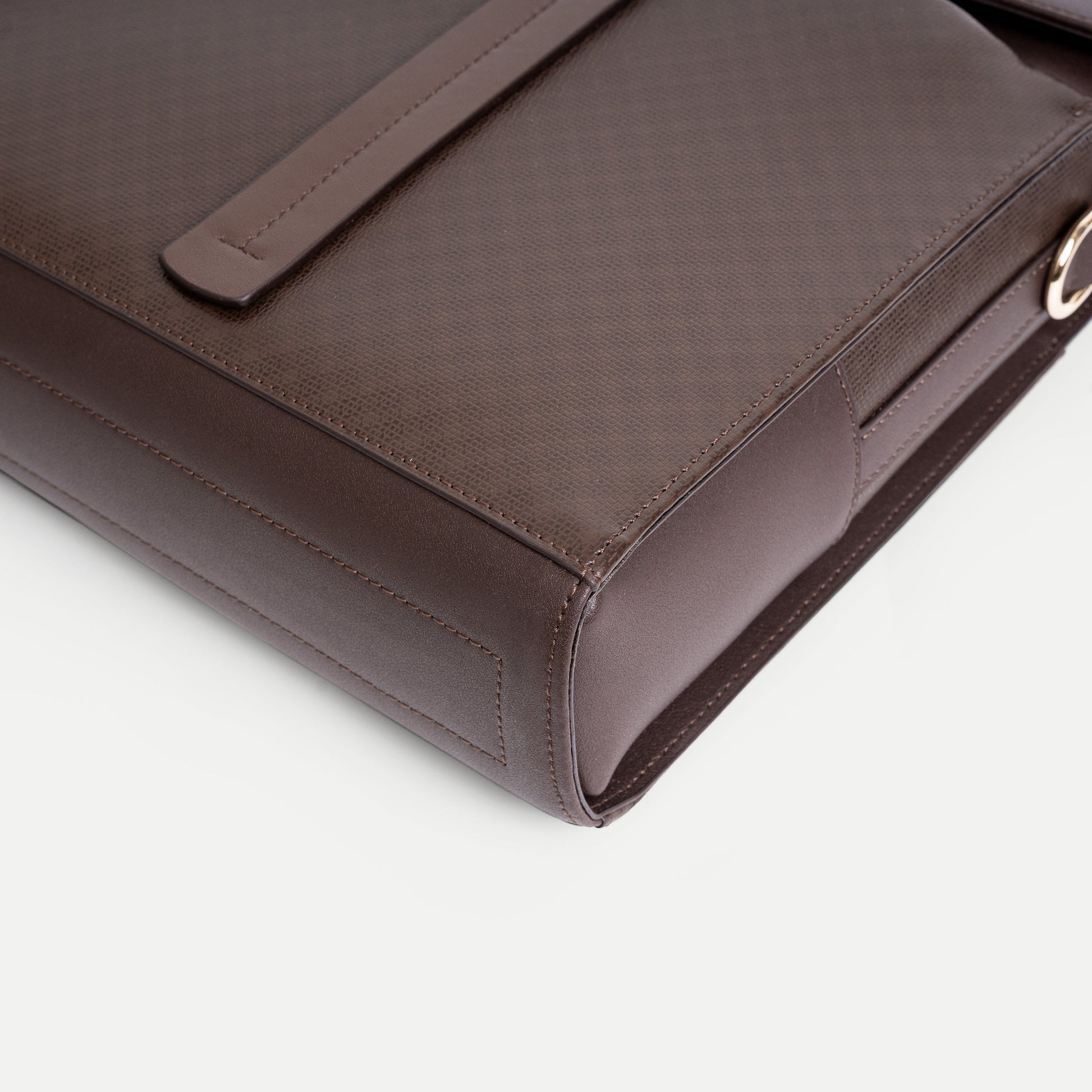 Textured Leather Slim Briefcase