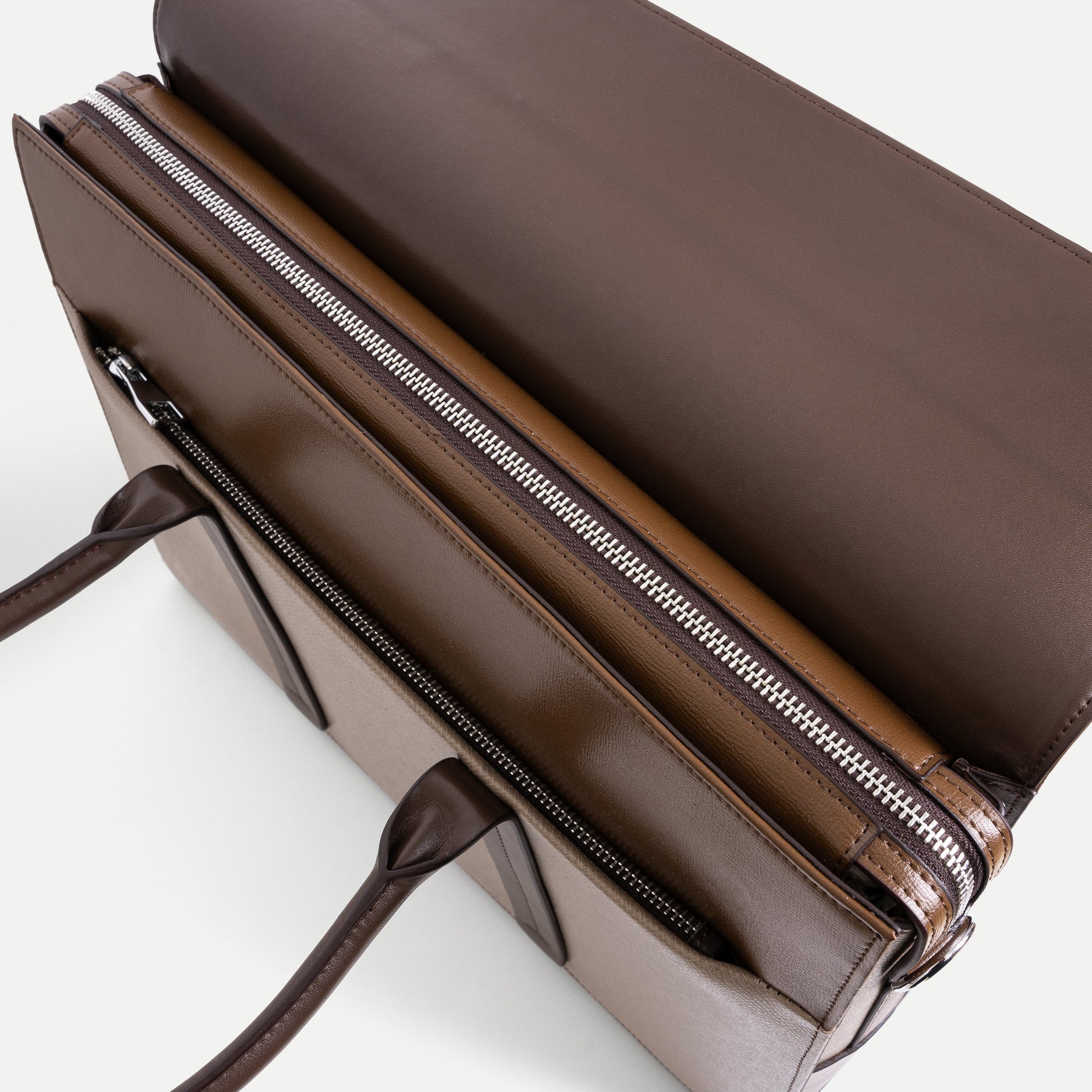 Textured Leather Slim Briefcase