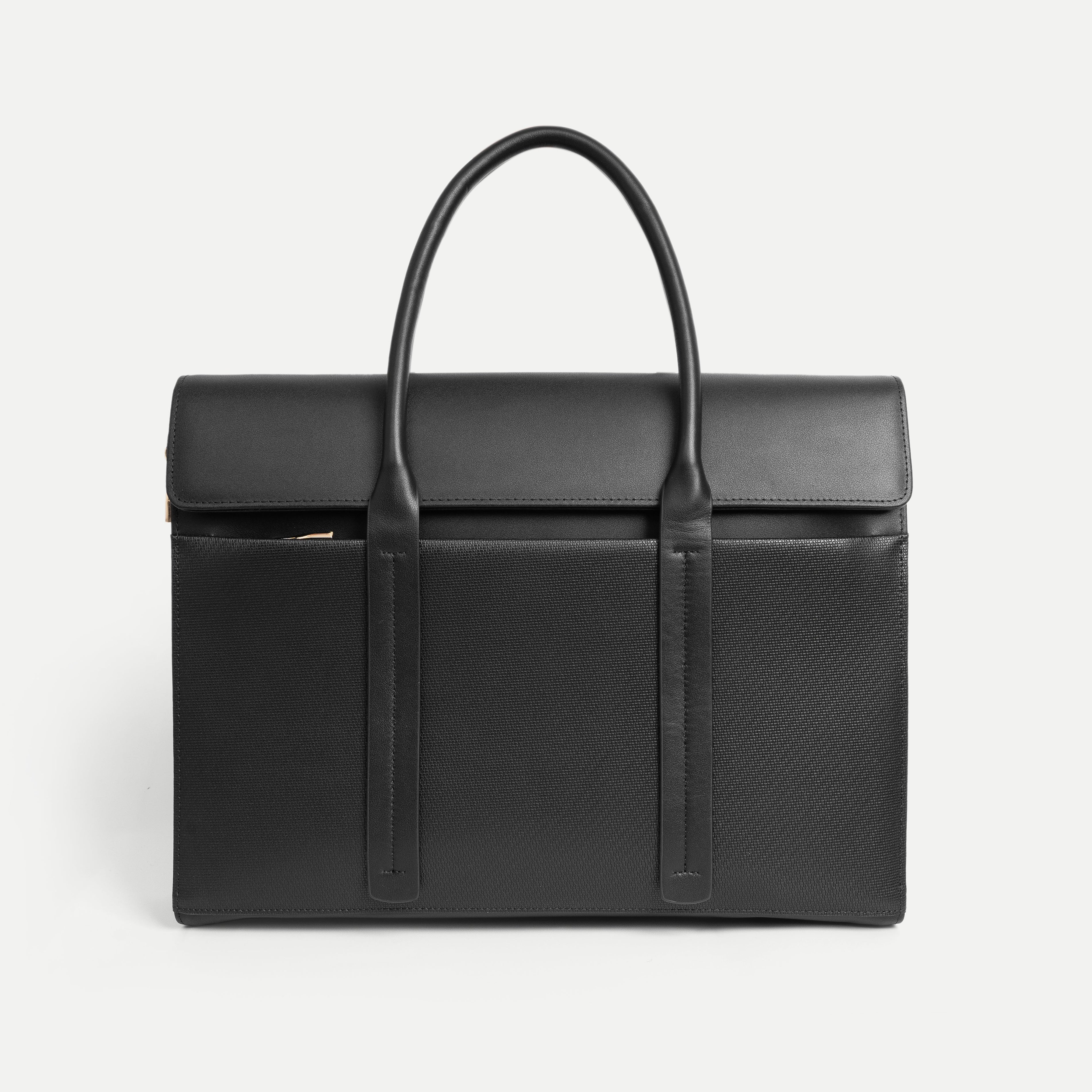 Textured Leather Slim Briefcase