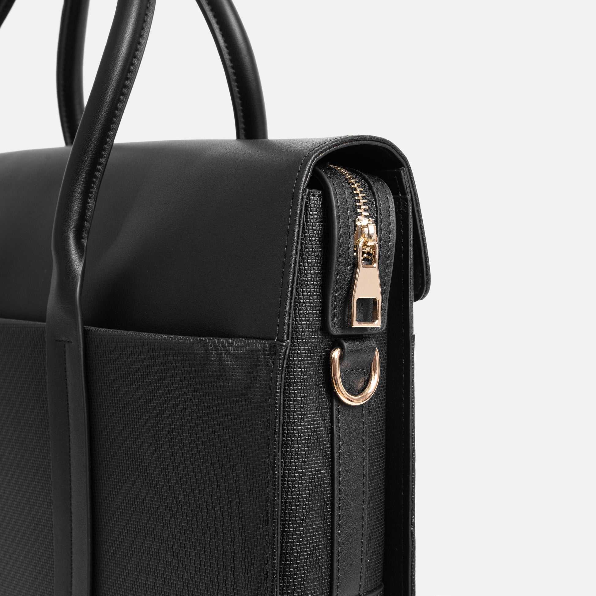Textured Leather Slim Briefcase