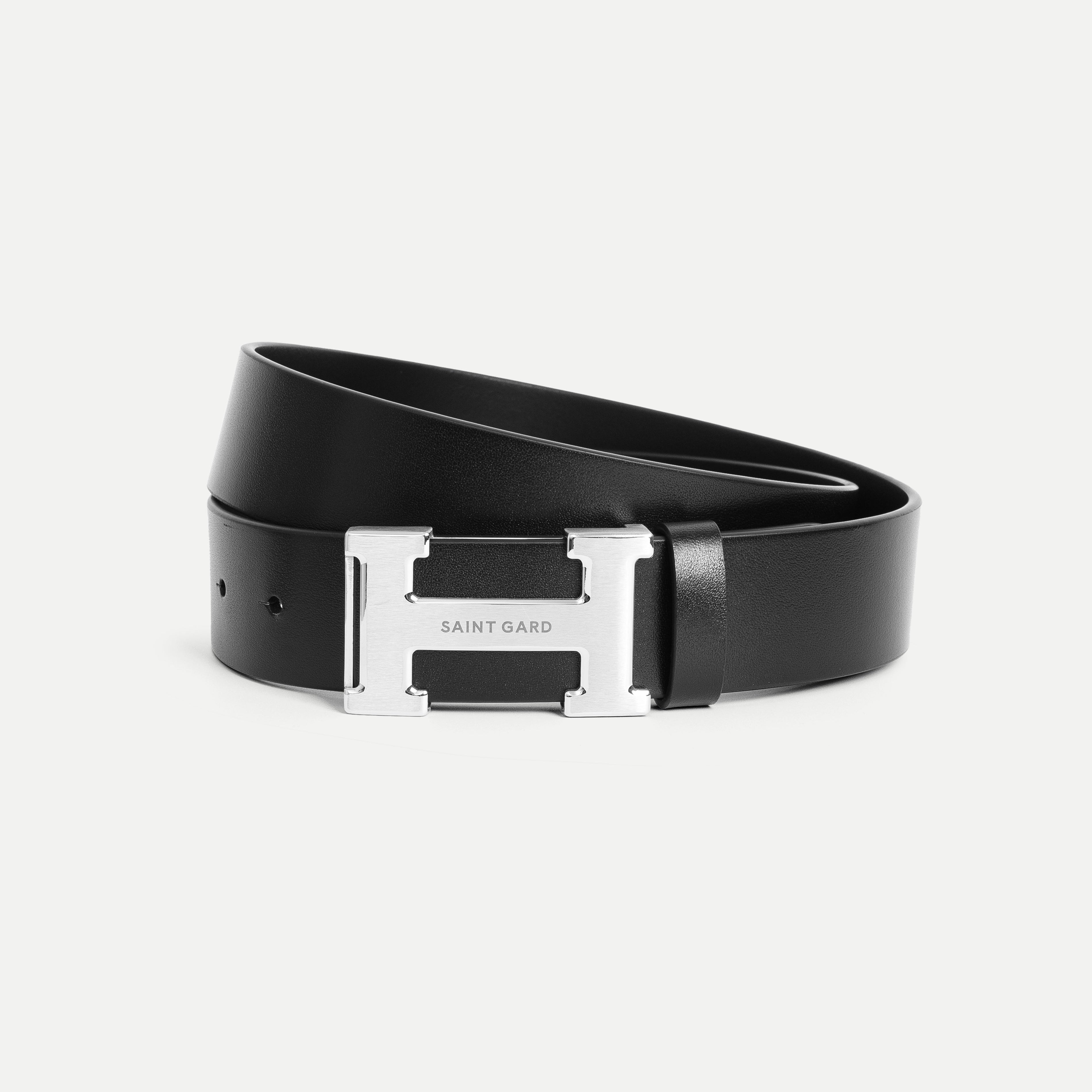H-Buckle Leather Belt