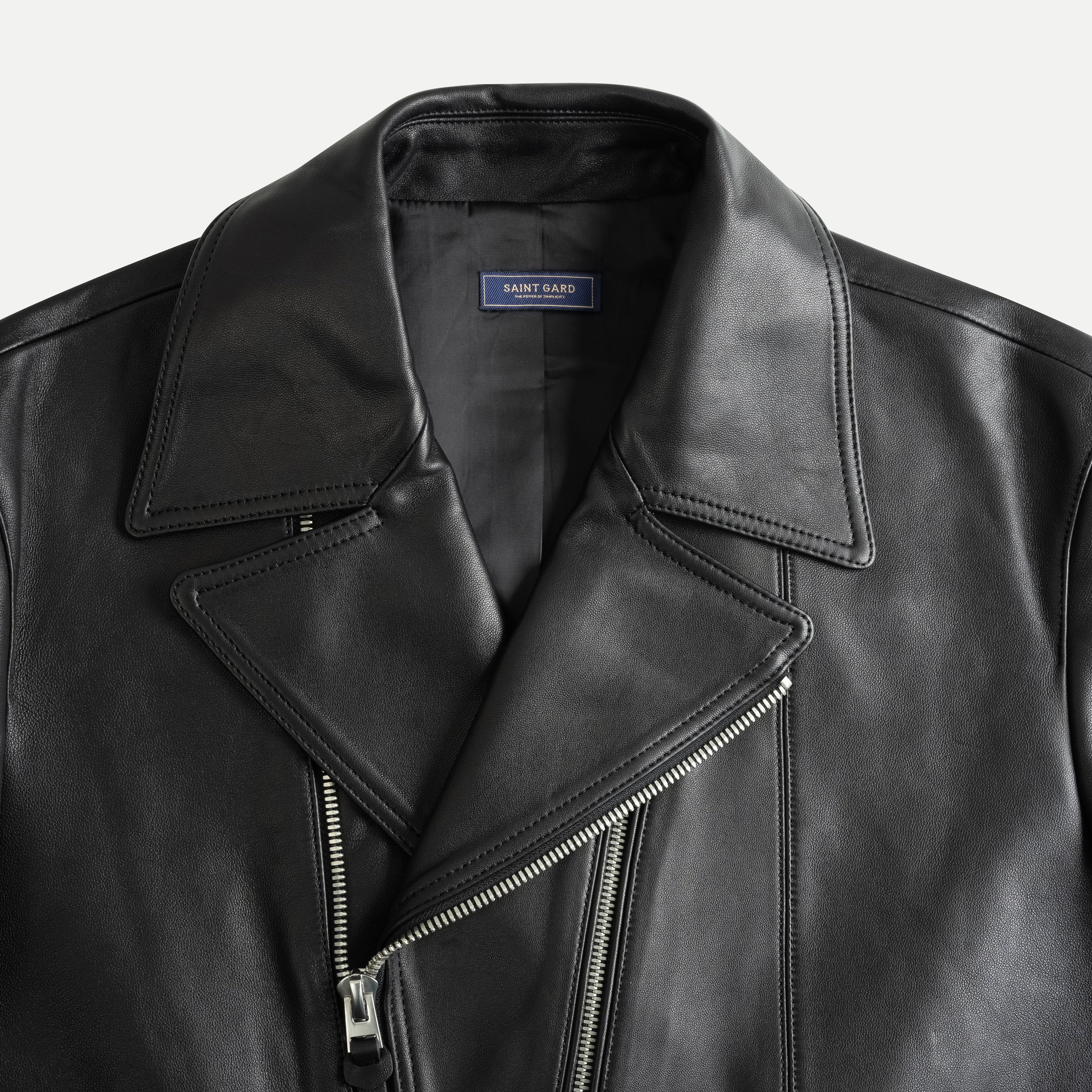 V-Neck Leather Jacket