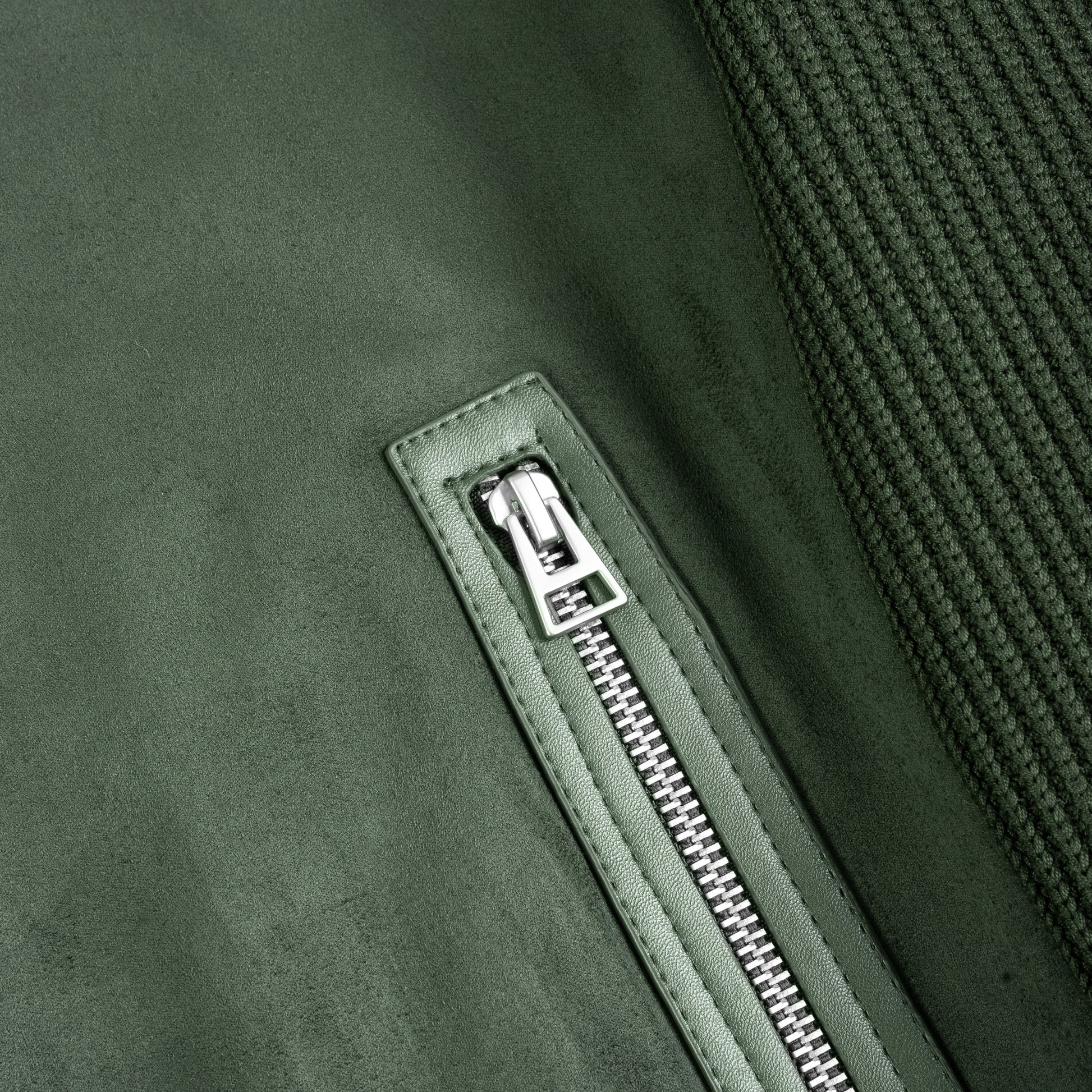 Suede & Knit Zip Jacket