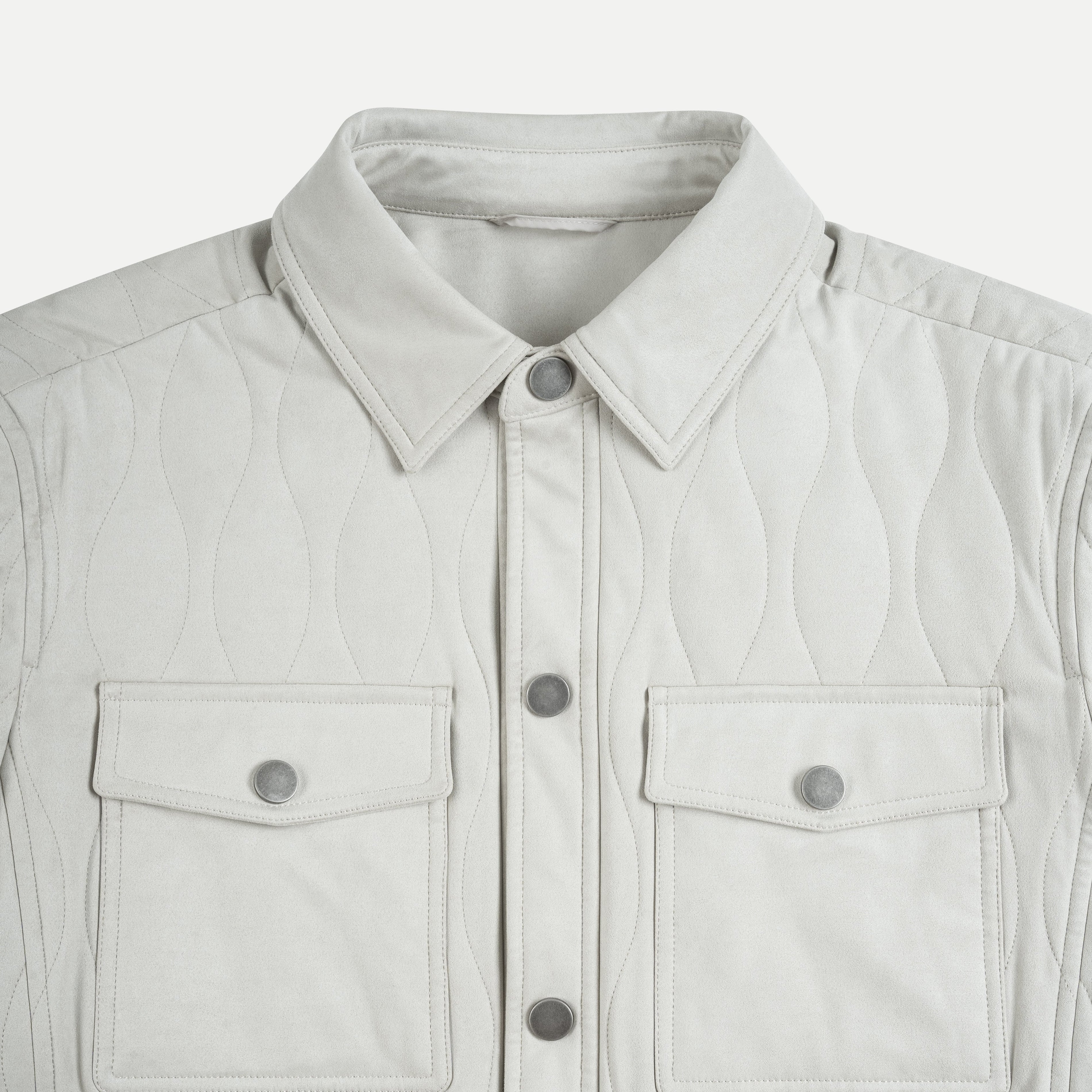 Padded Suede Shirt Jacket