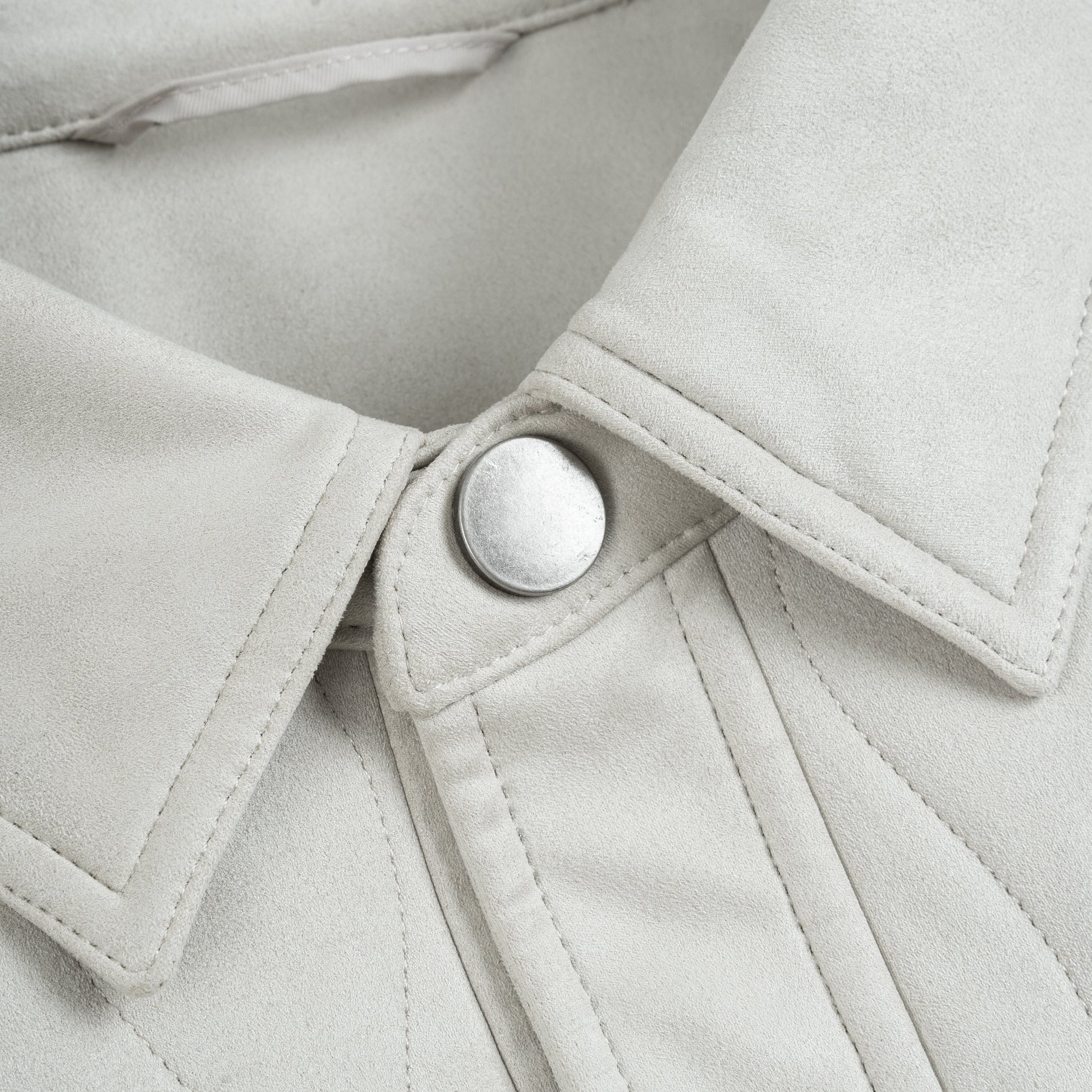 Padded Suede Shirt Jacket