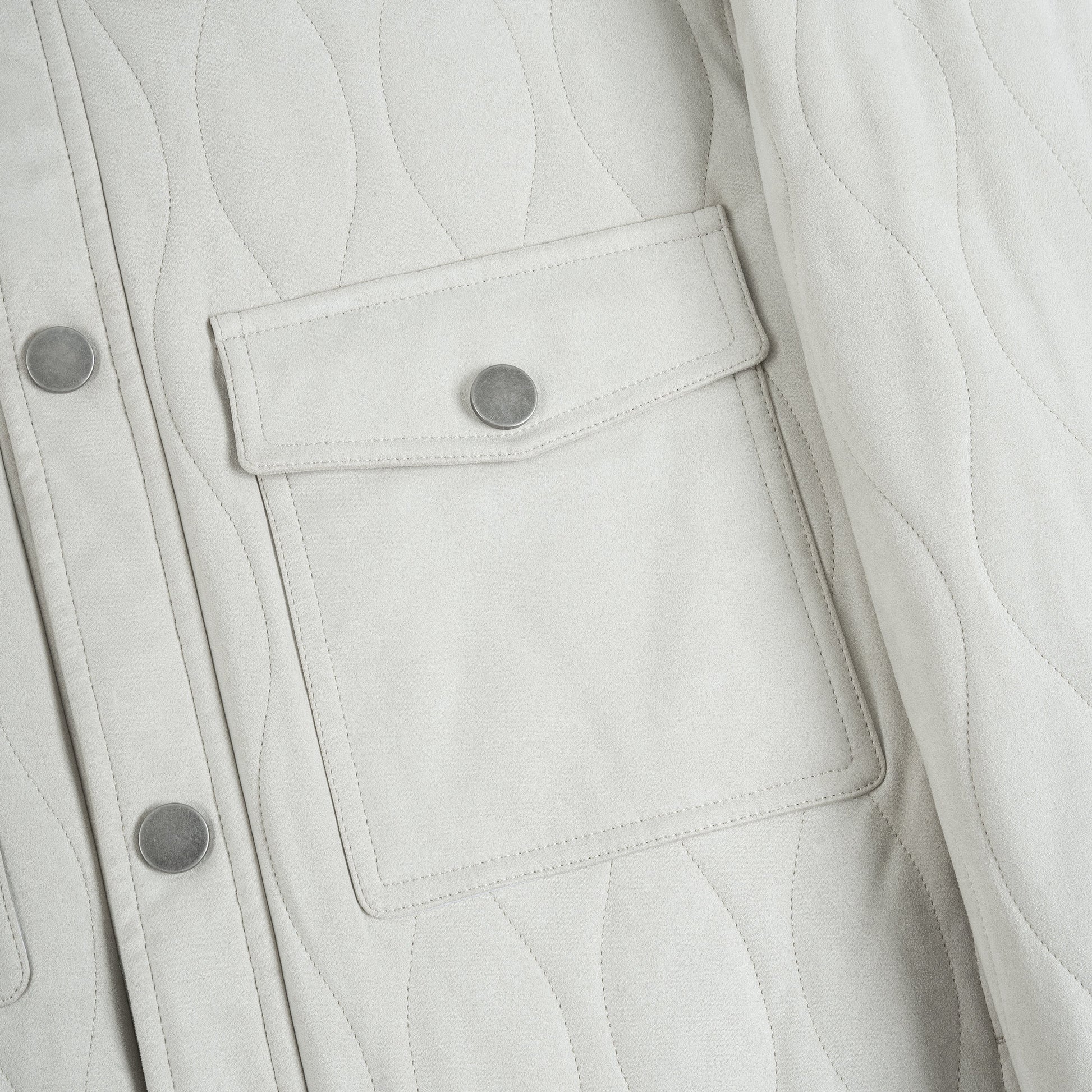 Padded Suede Shirt Jacket