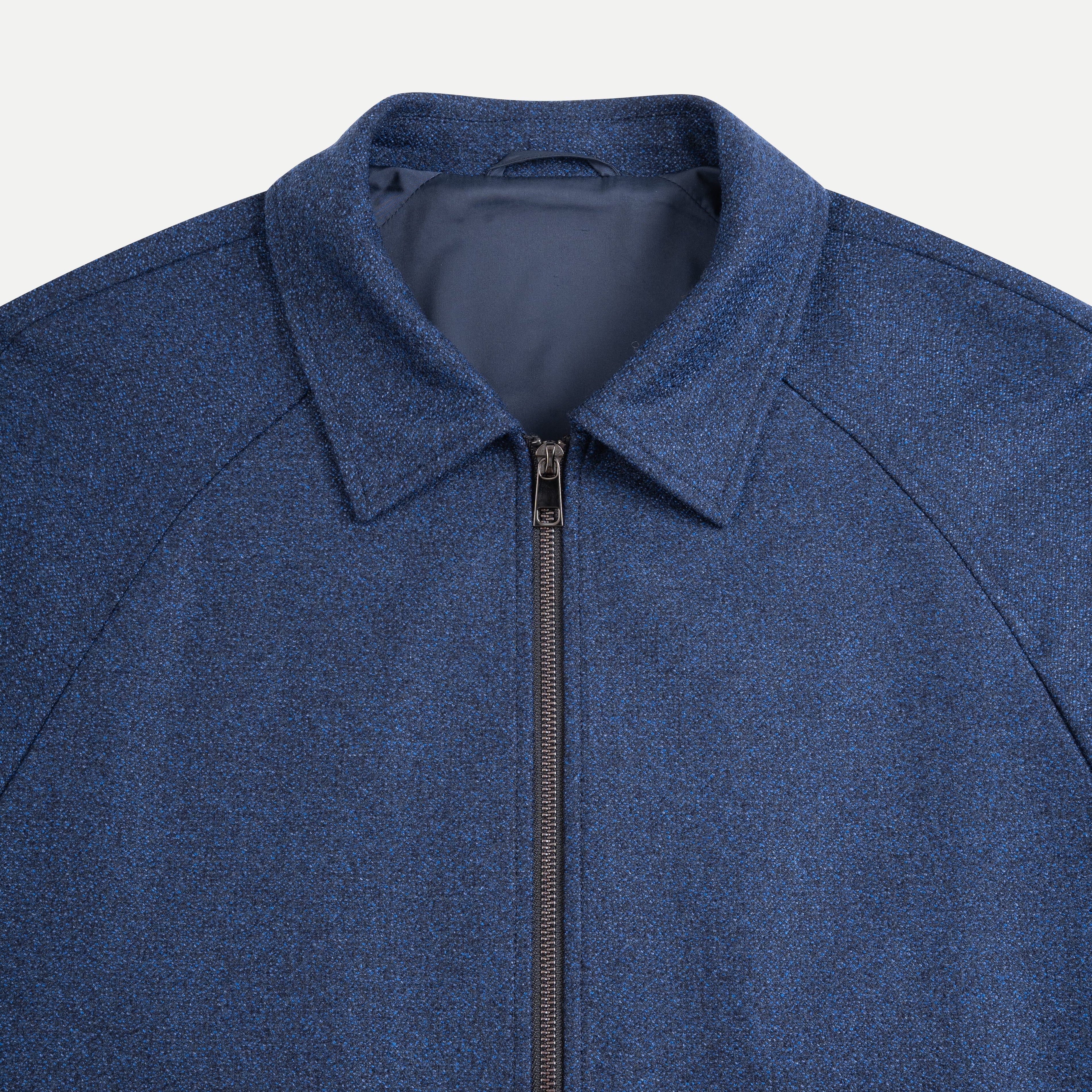 Wool-Blend Zip Jacket with Flap Pockets