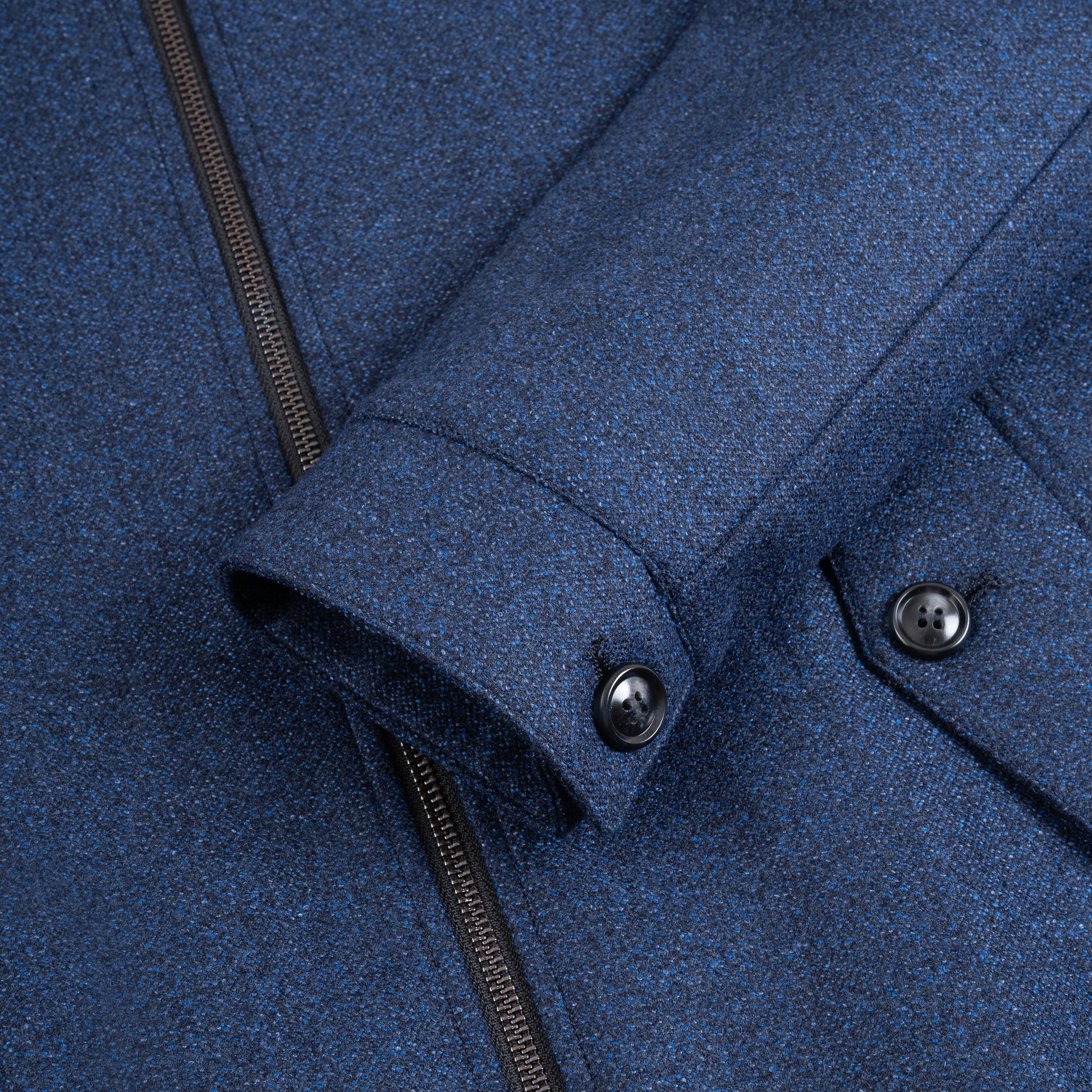 Wool-Blend Zip Jacket with Flap Pockets