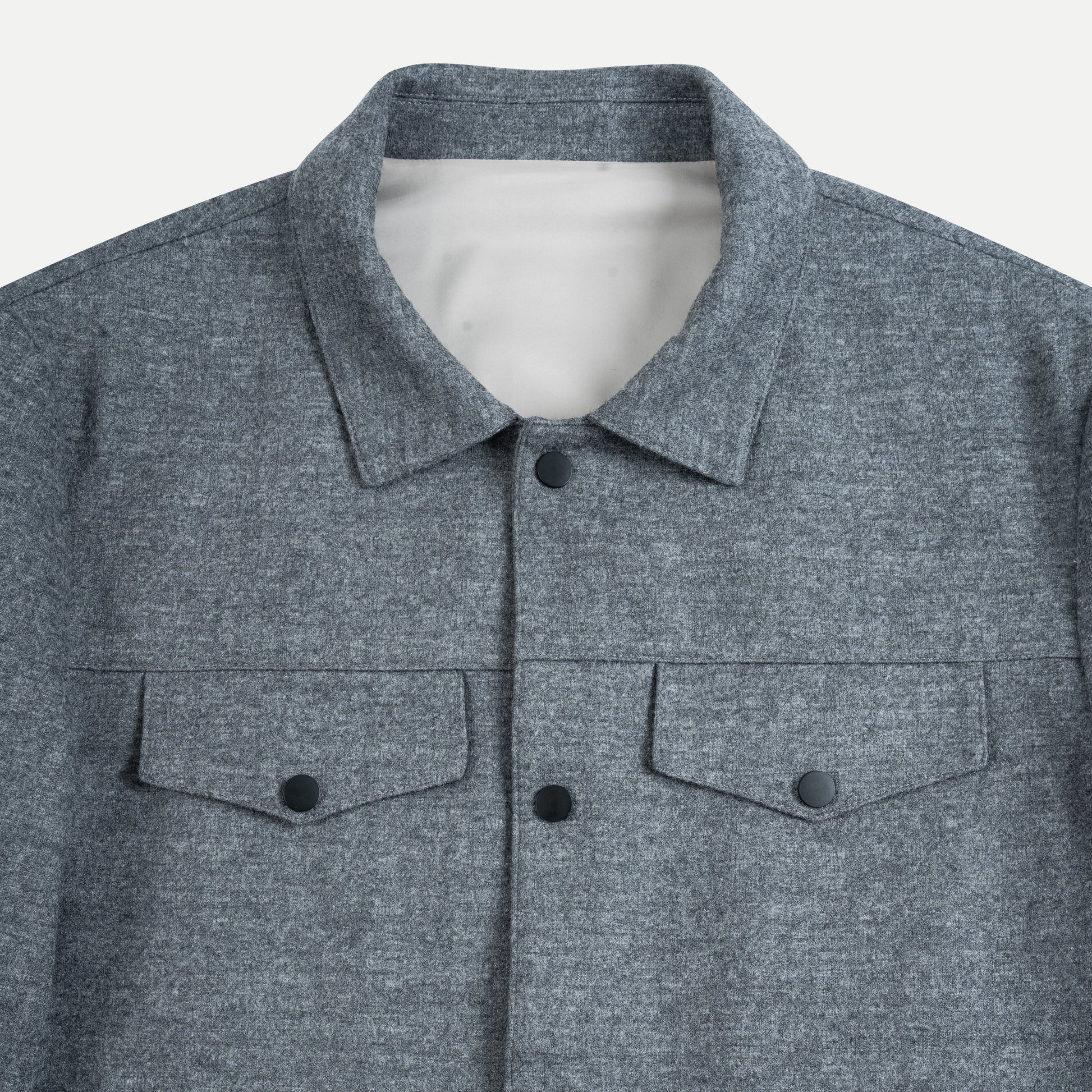 Wool Shirt Jacket with Flap Chest Pocket