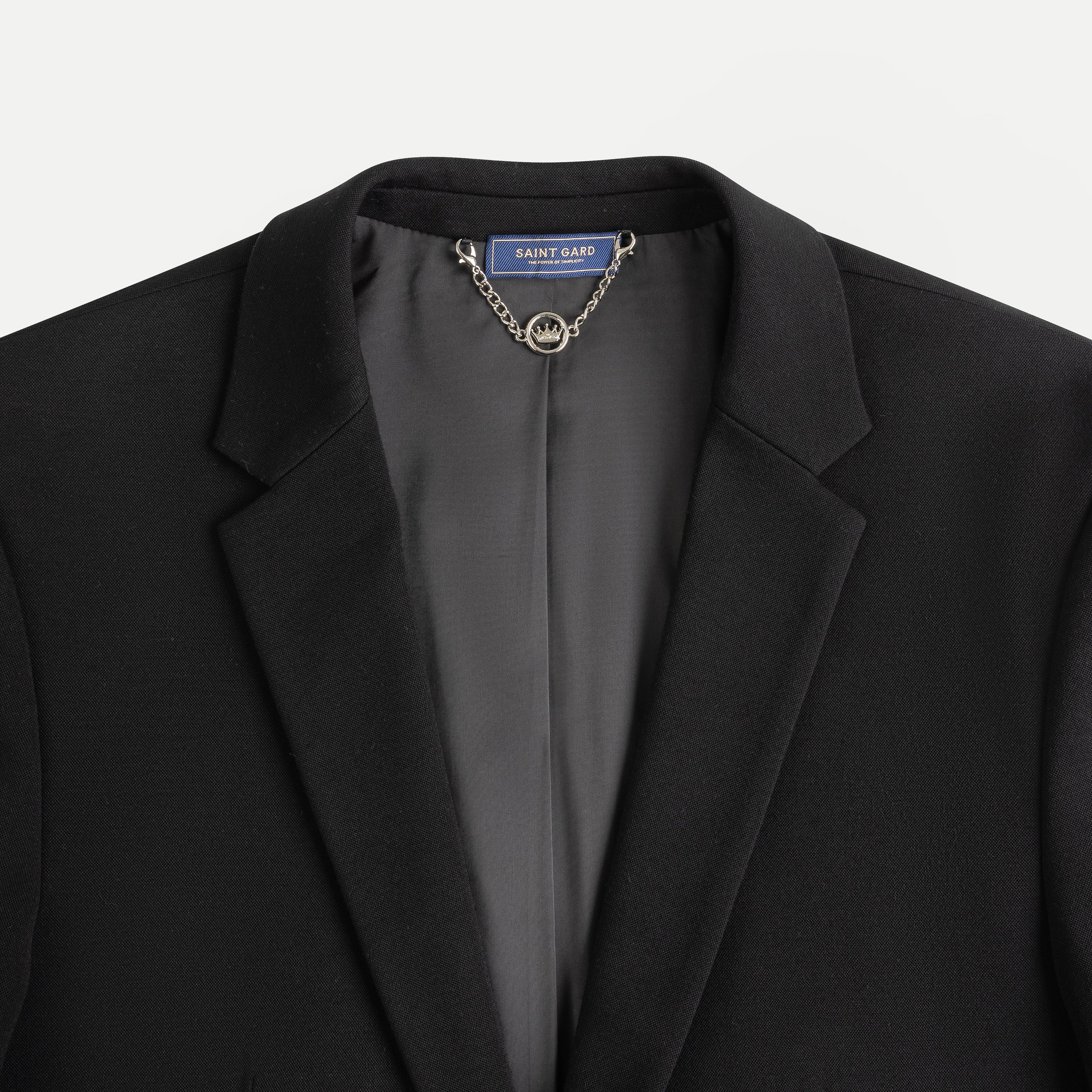 Structured Solid Blazer in Pima Cotton