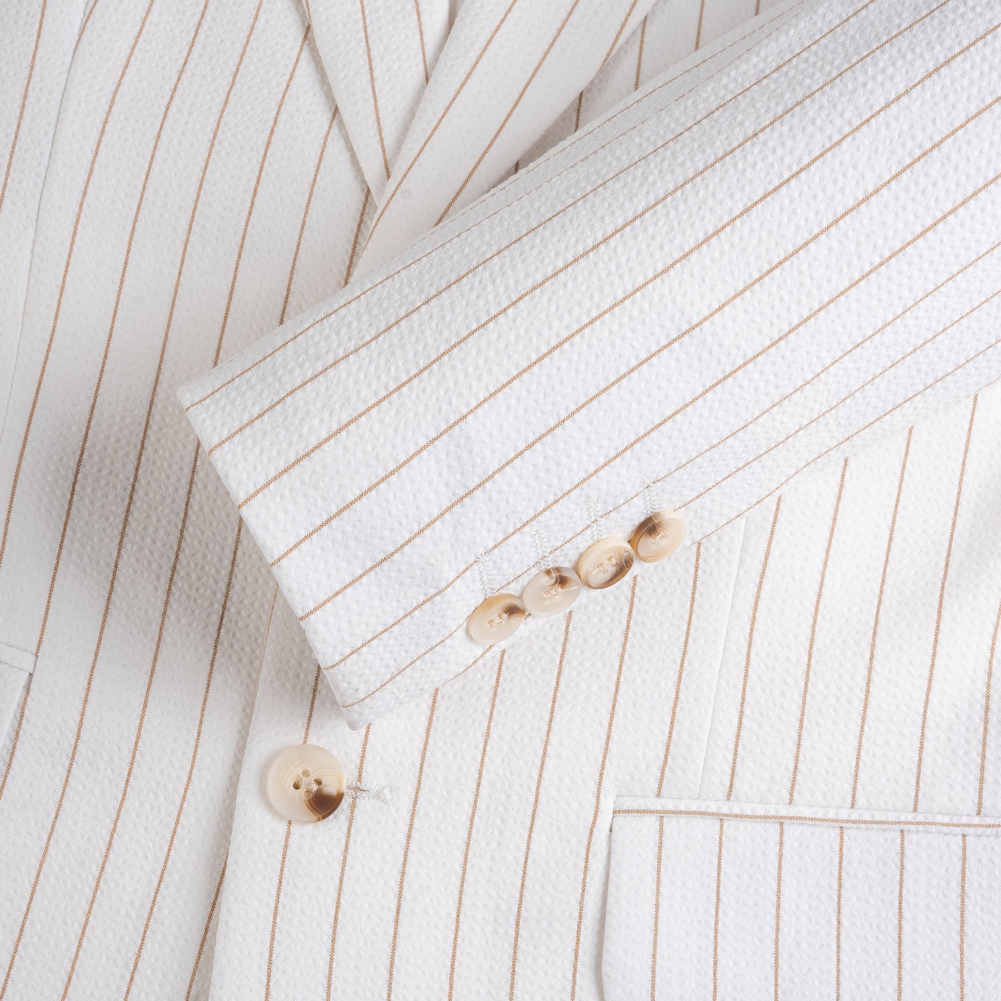 Pinstripe 3D Textured Cotton Blazer