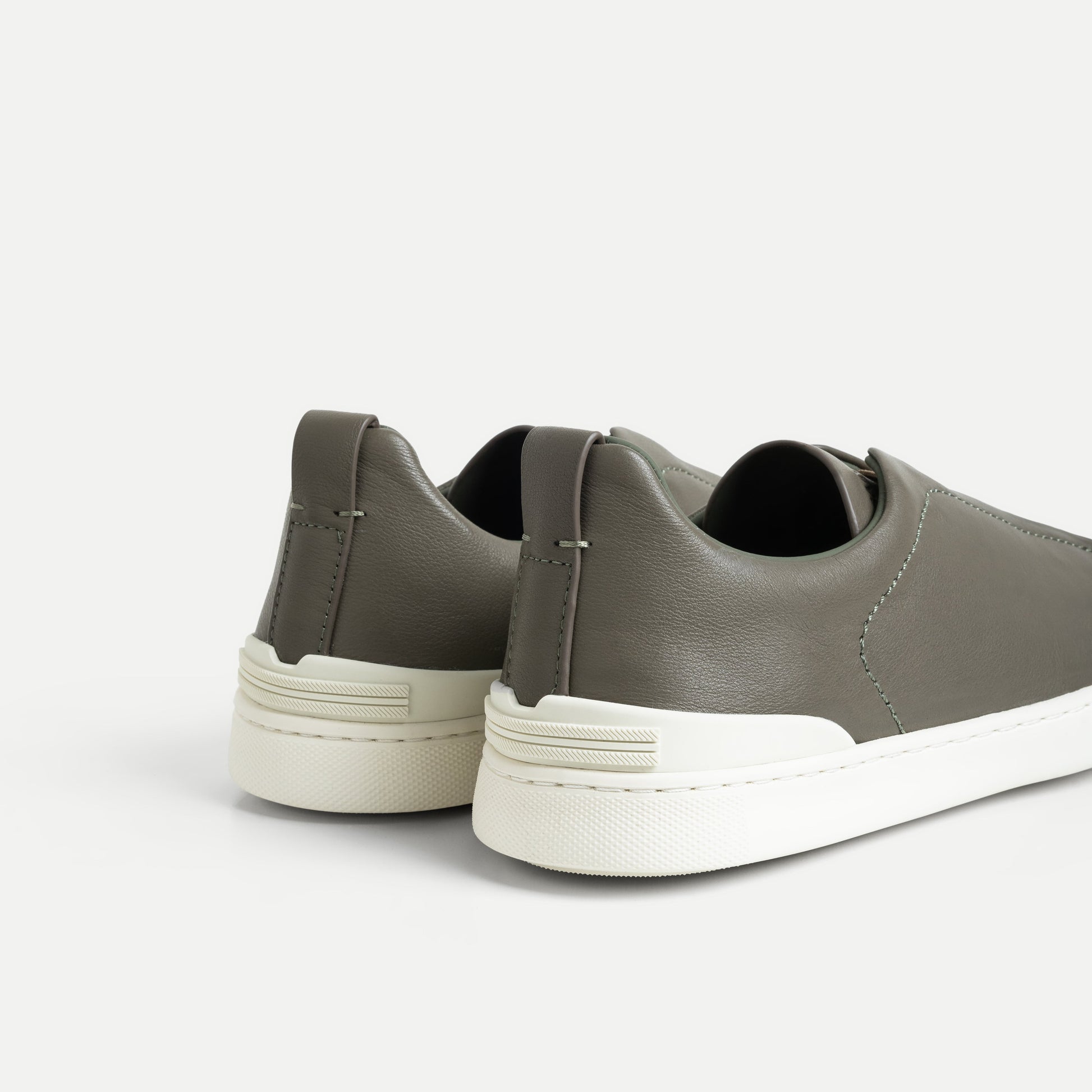 Triple Stitch Leather Slip-On Shoe