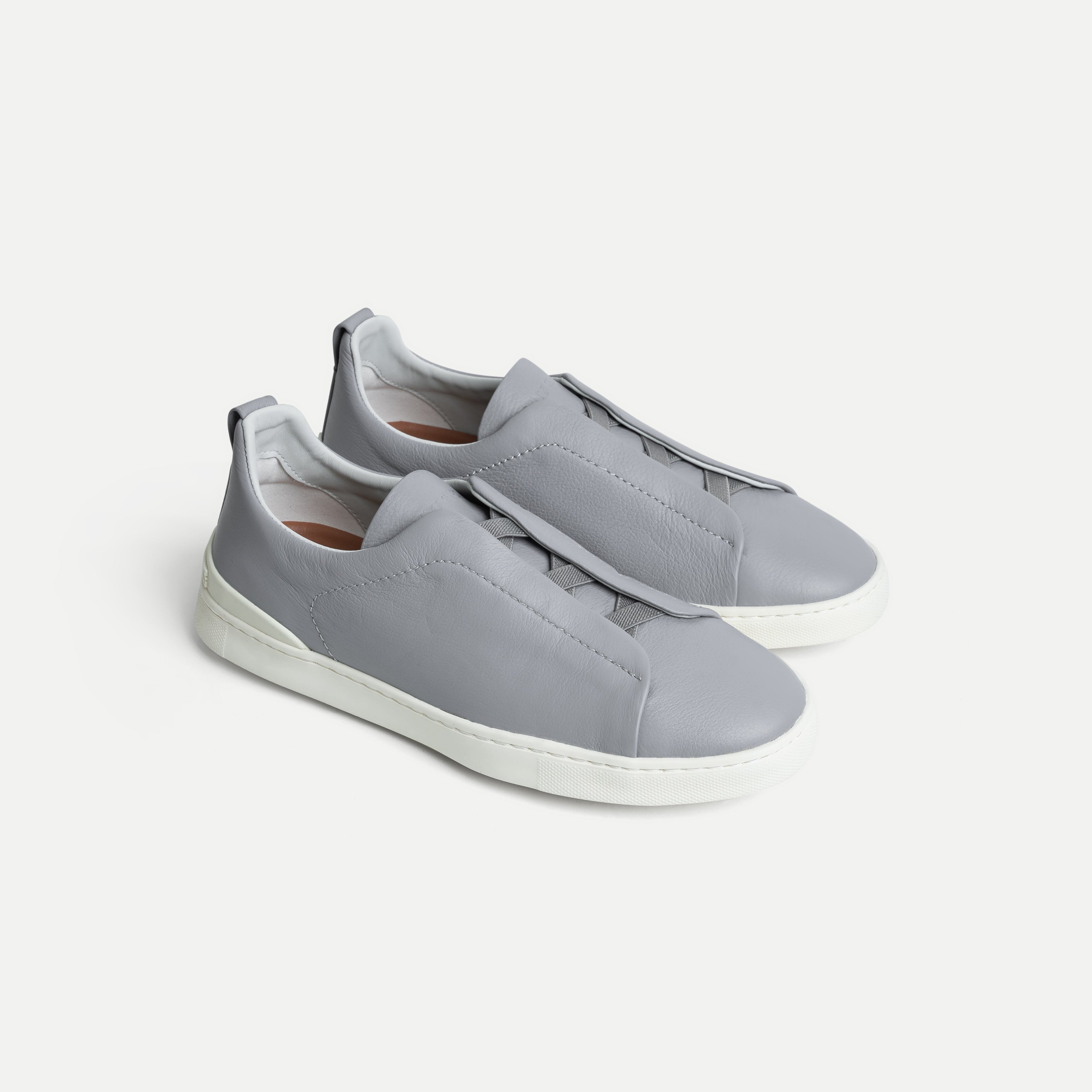 Triple Stitch Leather Slip-On Shoe