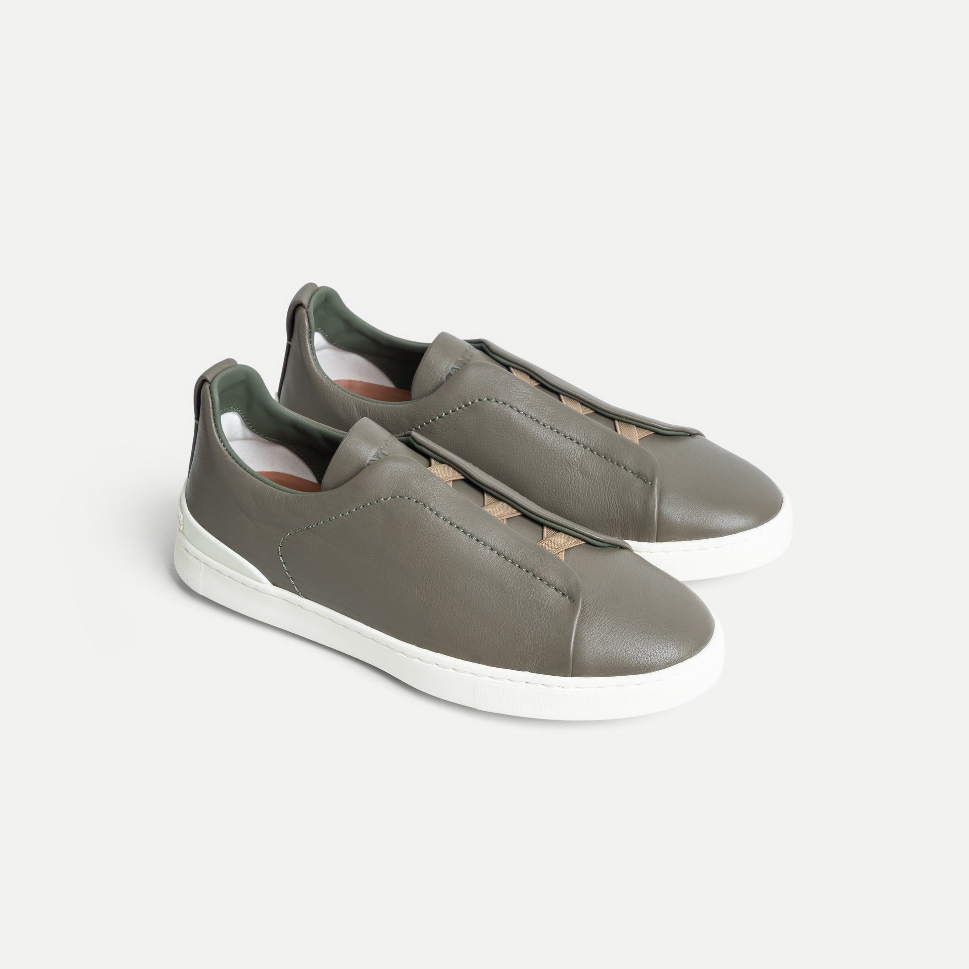 Triple Stitch Leather Slip-On Shoe
