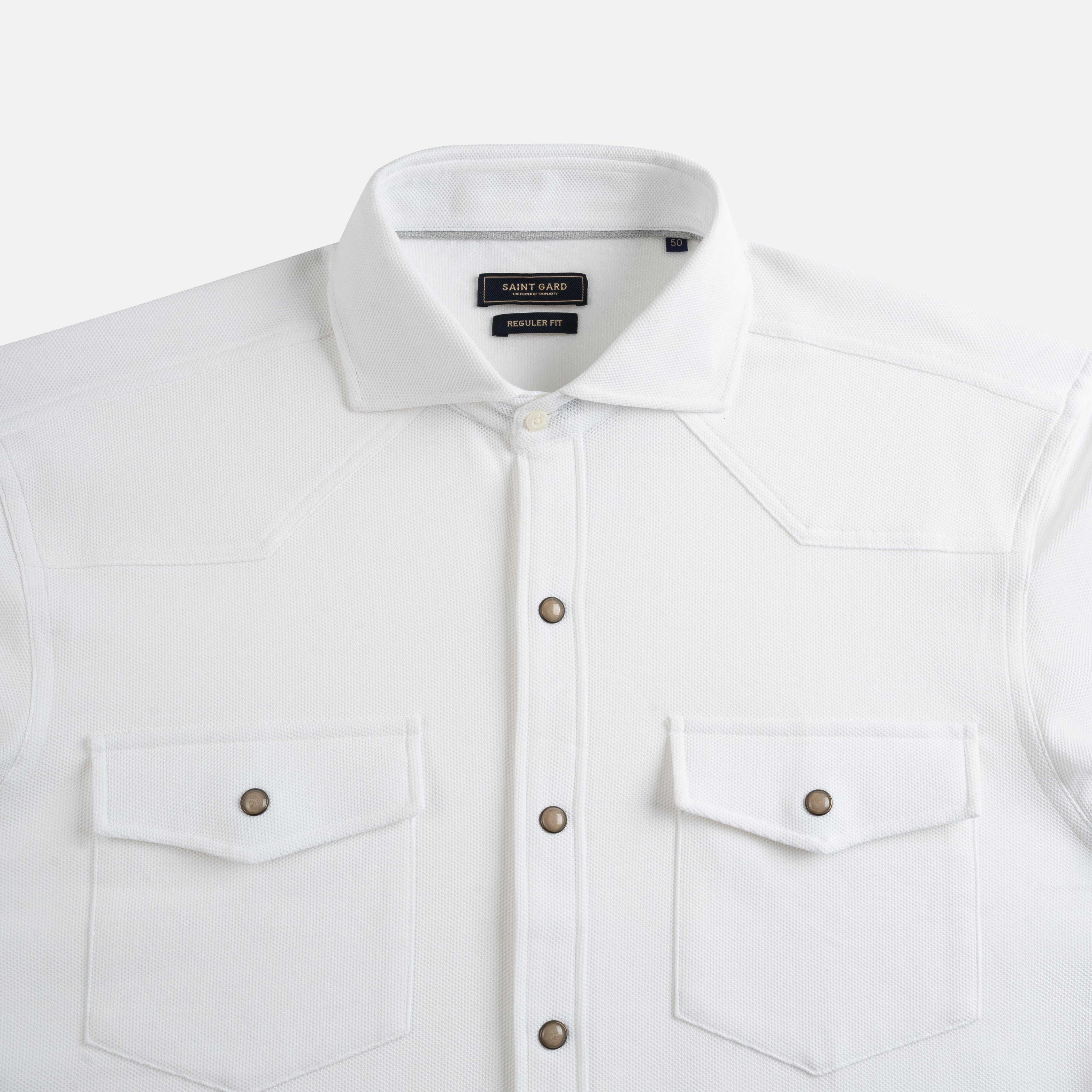 Long-Sleeve Cotton Piqué Shirt