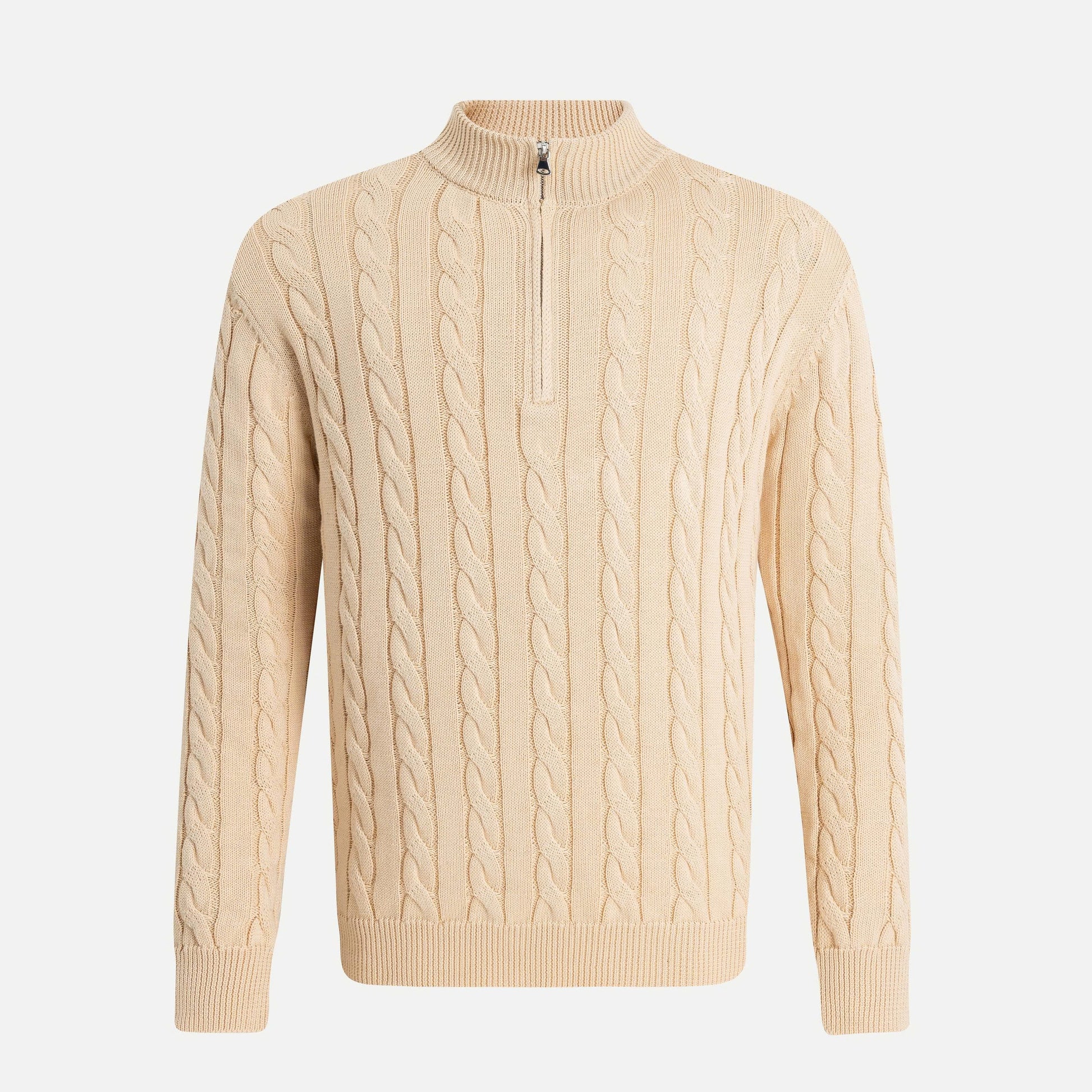 كنزة صوفية محبوكة بنمط كابل من مزيج الكشمير