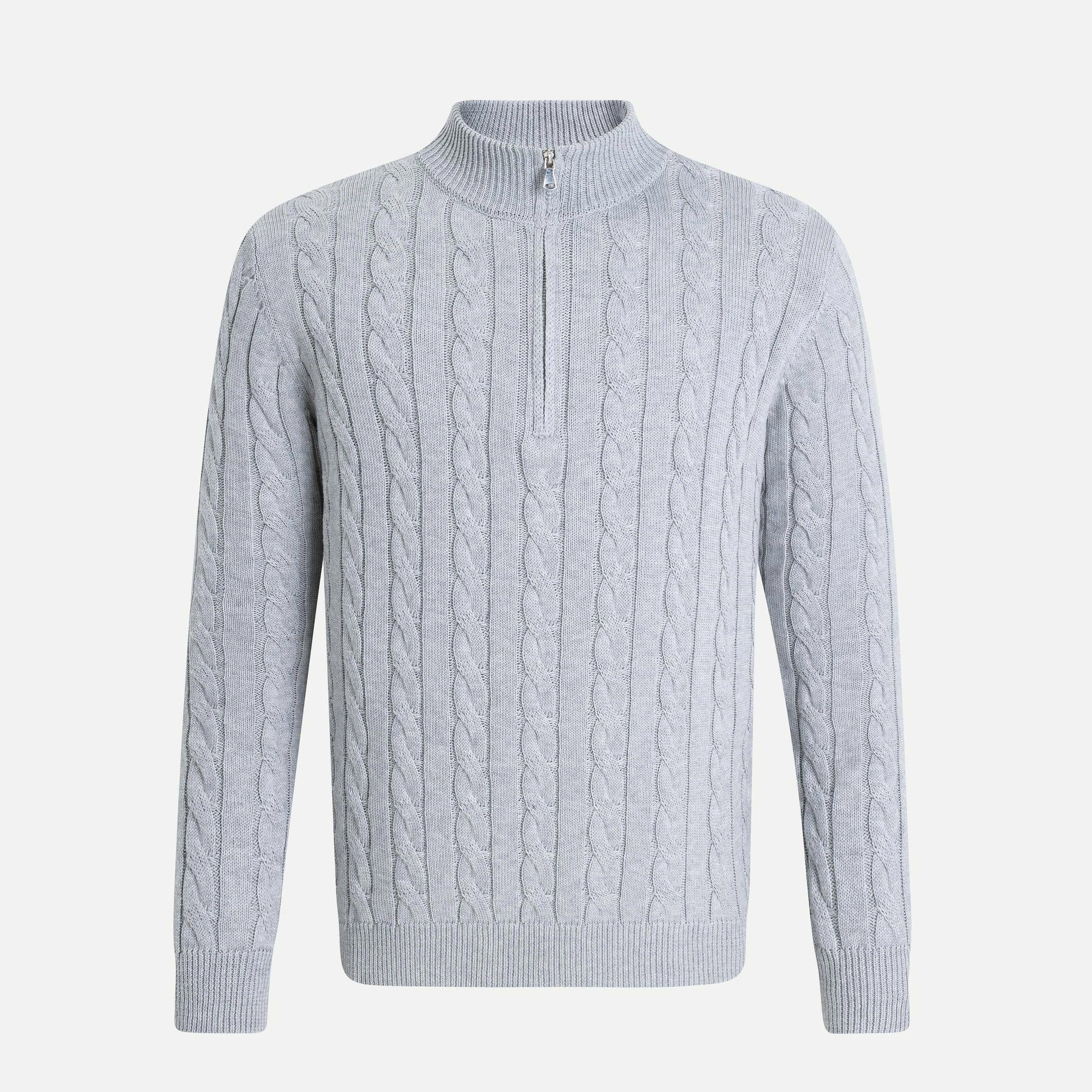 كنزة صوفية محبوكة بنمط كابل من مزيج الكشمير