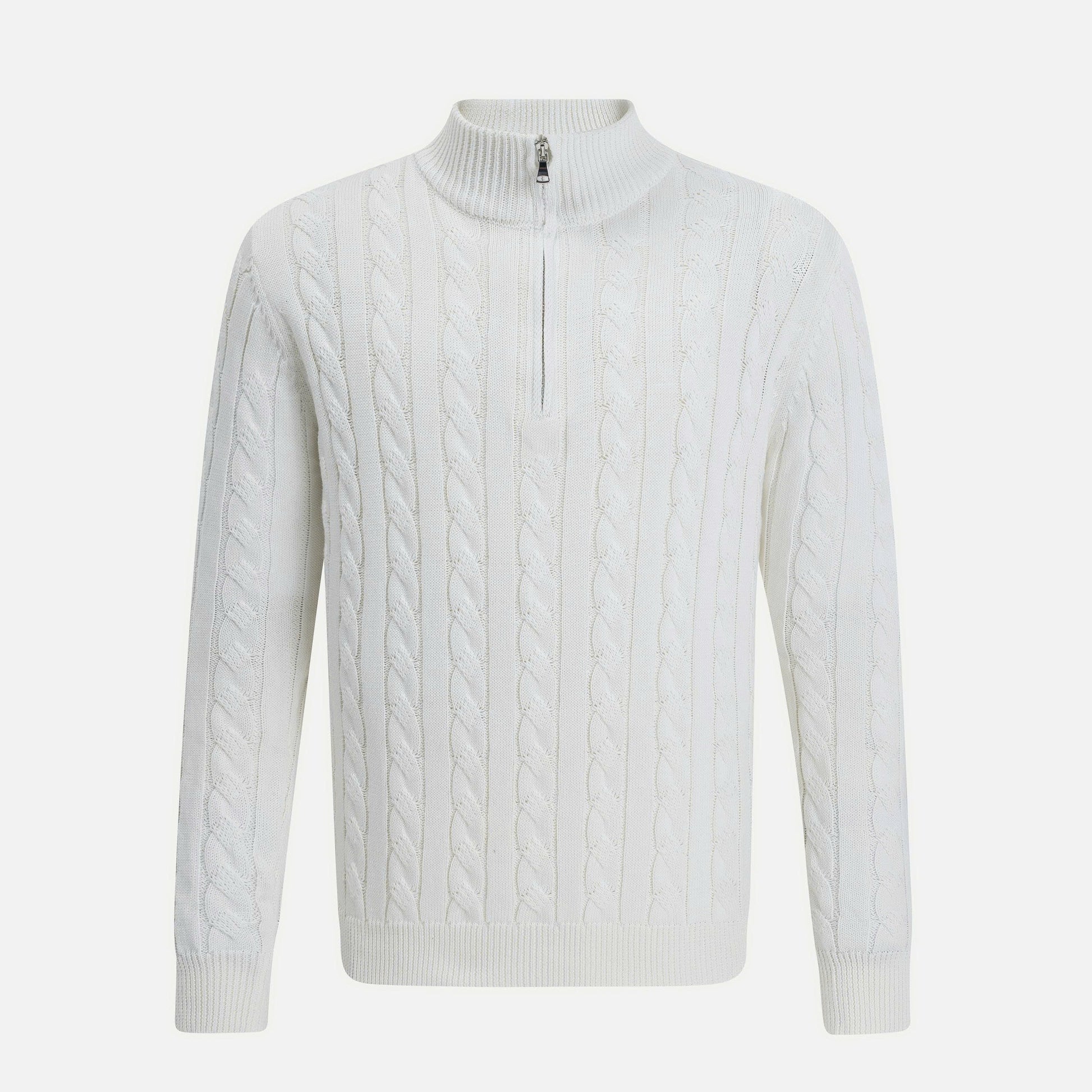 كنزة صوفية محبوكة بنمط كابل من مزيج الكشمير